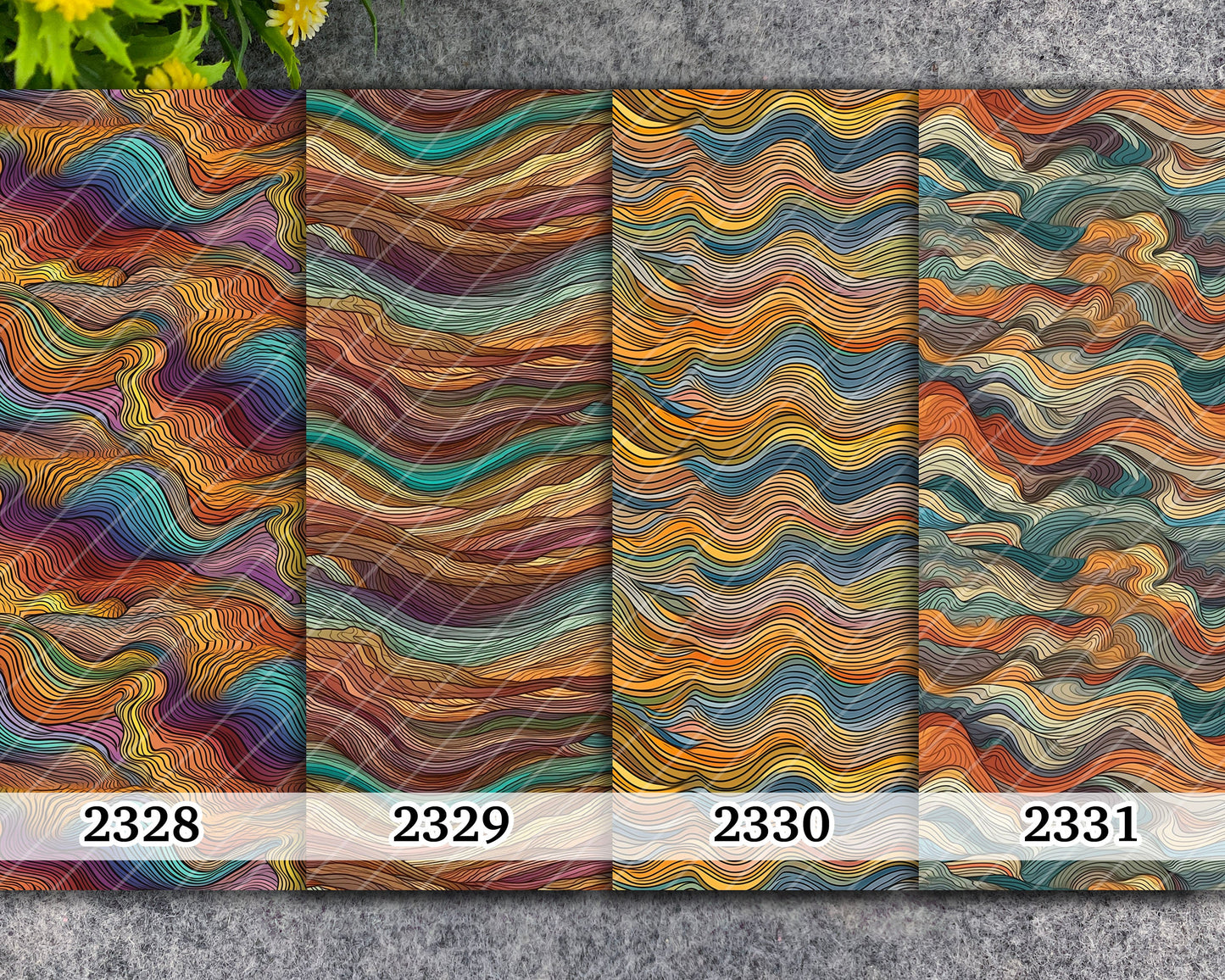Water soluble Transfer paper for polymer clay, Colorful abstract waves pattern, polymer clay image transfers, magic transfer paper