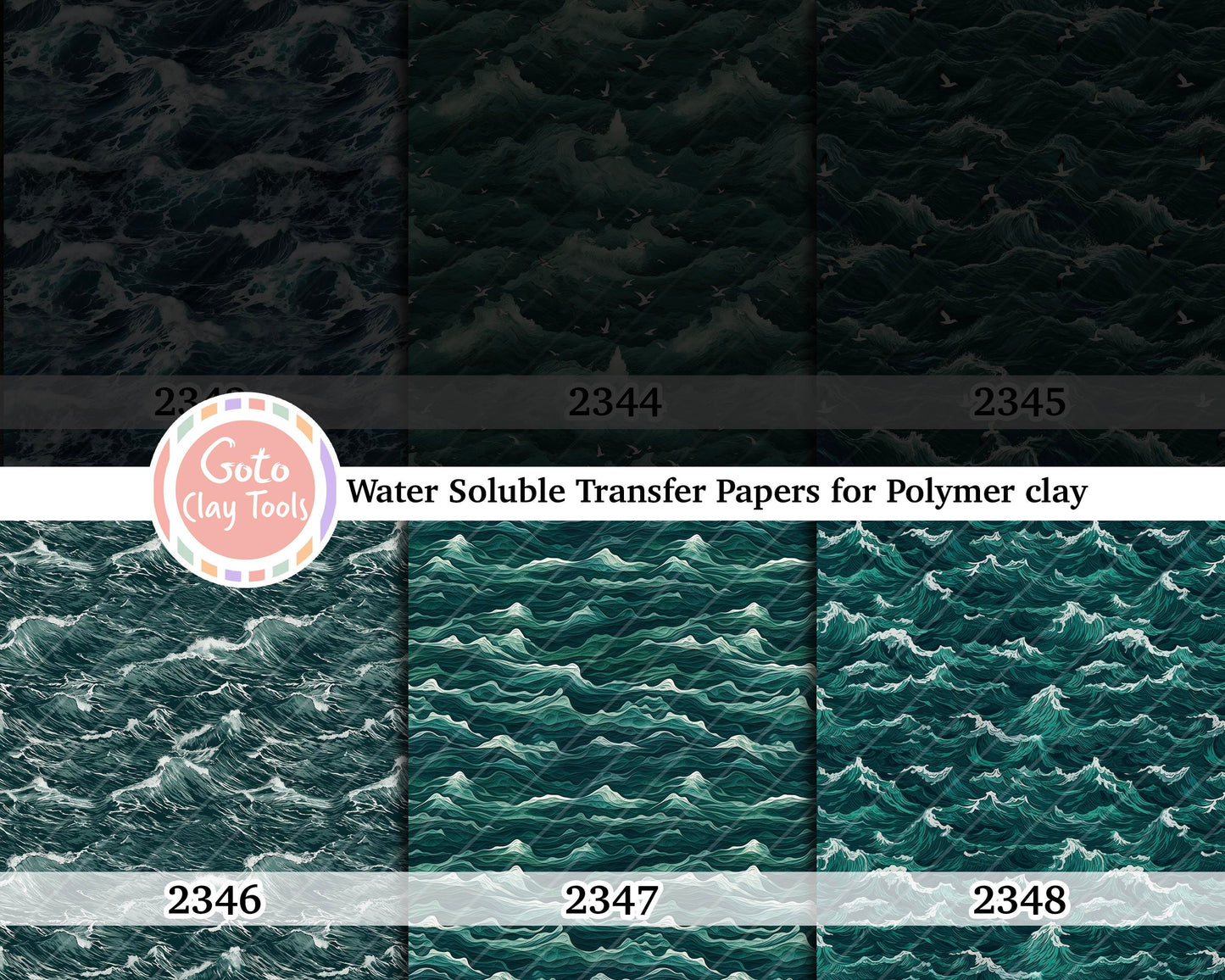 Green Waves Polymer Clay Transfer Paper: Water Soluble (4x5.5 inches)