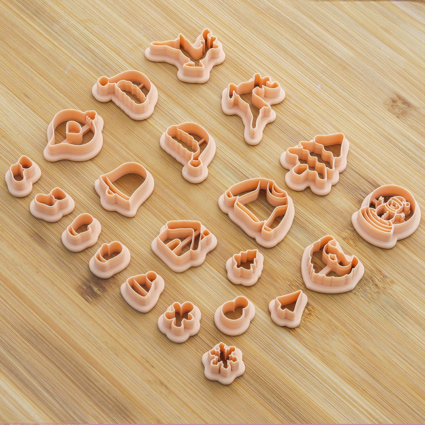 Christmas Clay Cutters for Polymer Jewelry Making, Christmas Clay Earring Cutters, Christmas Clay cutters - 21 Shapes Christmas Cutters