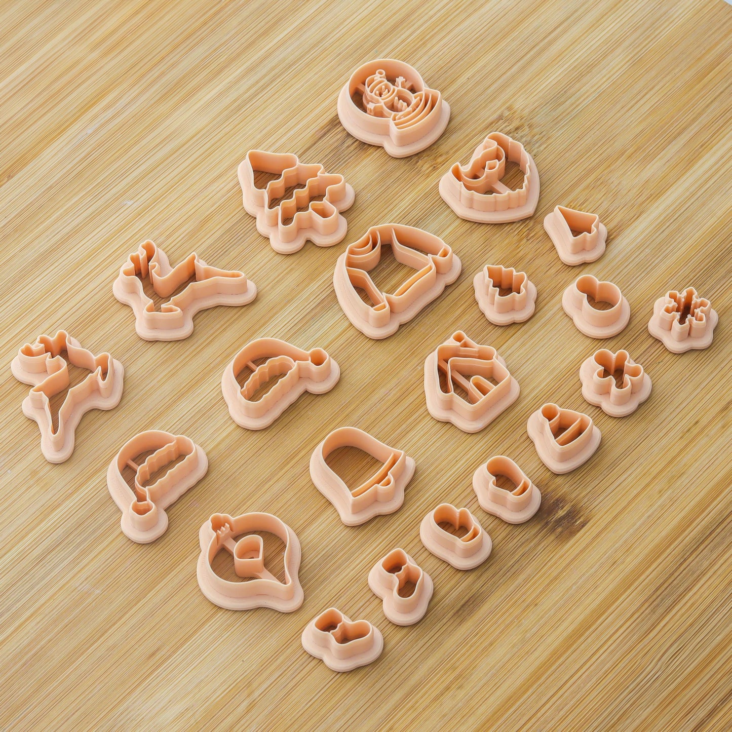 Christmas Clay Cutters: 21 Shapes for Polymer Jewelry