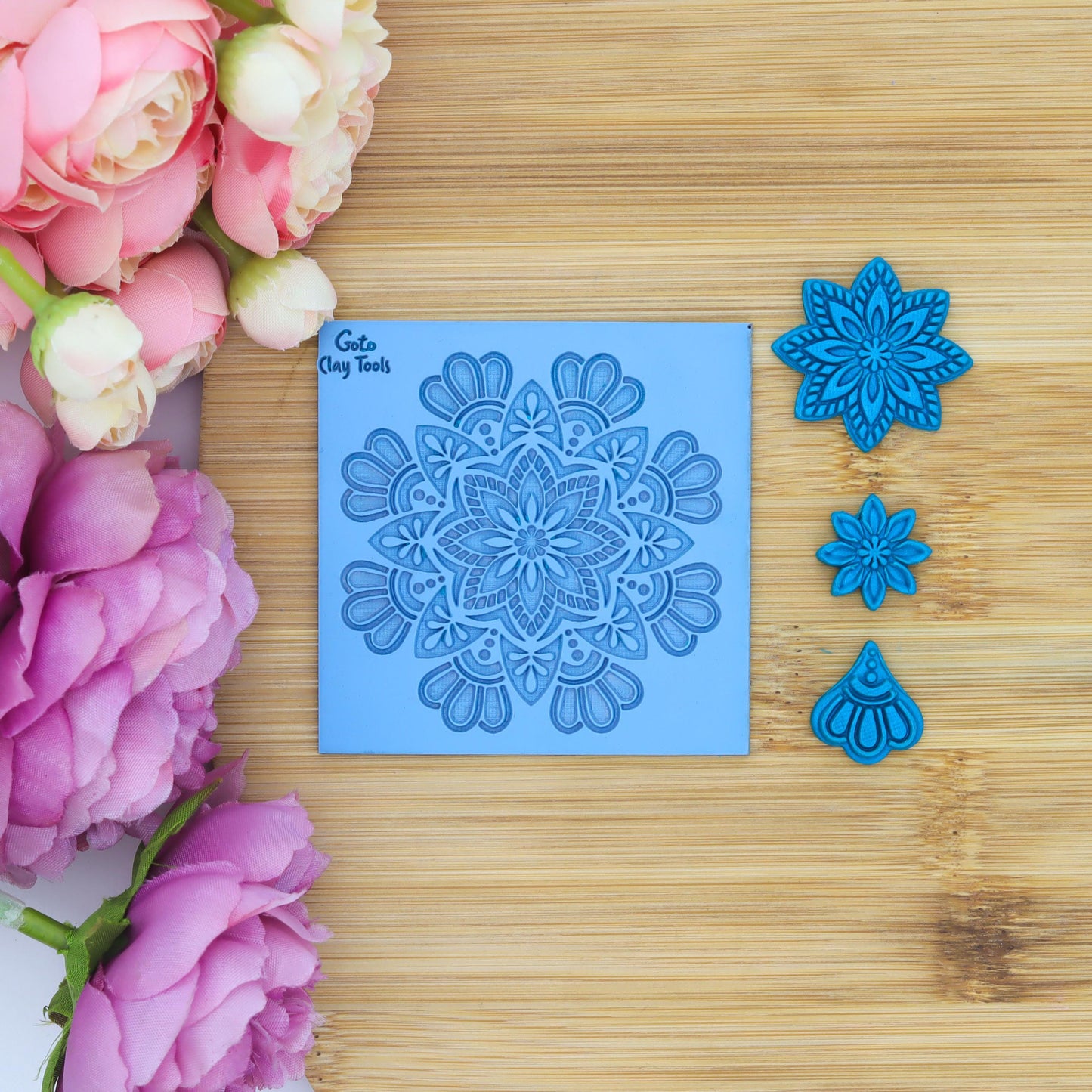 Mandala Rubber Texture Mat for Polymer Clay Jewelry #M-1