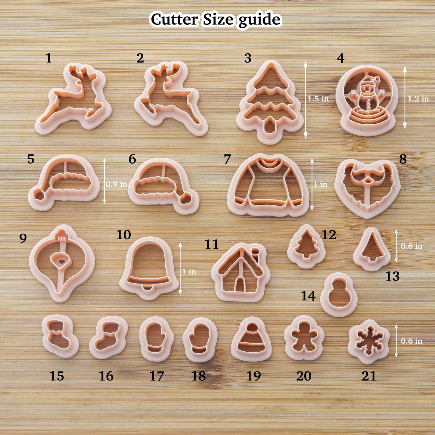 Christmas Clay Cutters: 21 Shapes for Polymer Jewelry