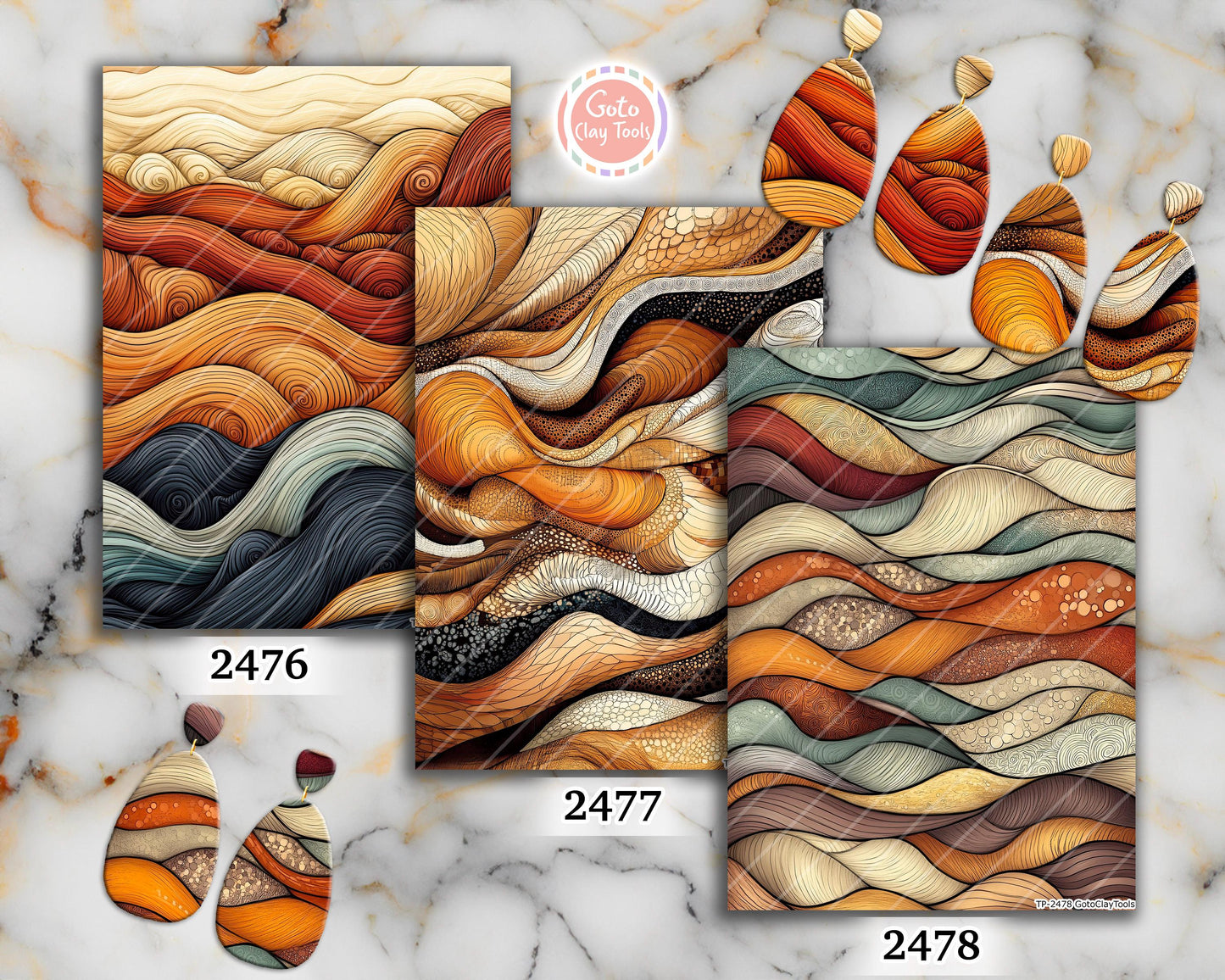 Earthy Zentangle Polymer Clay Transfer Paper: Water Soluble (4x5.5 inches)