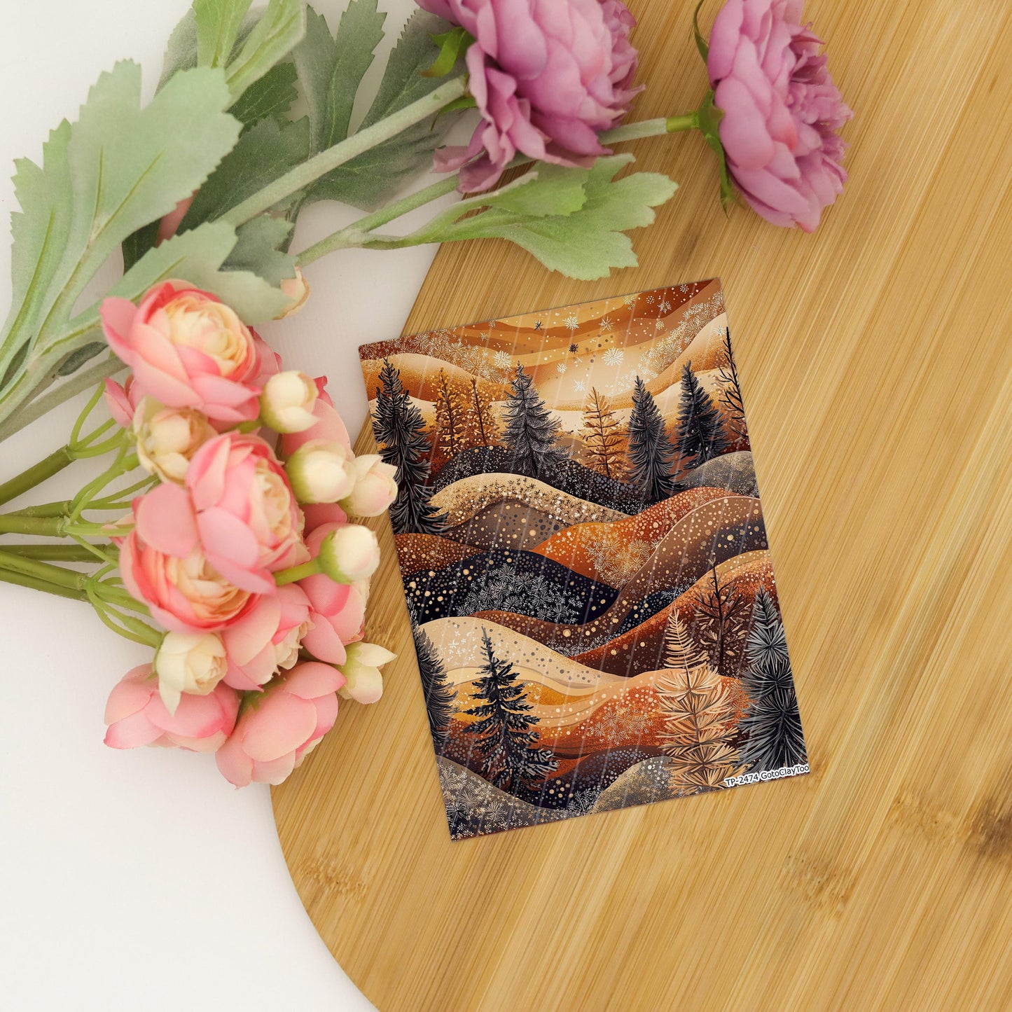 Transfer paper for polymer clay, Earthy Zentangle,water soluble transfer paper,Clay Transfers, Clay Transfer sheets, transfer paper for clay