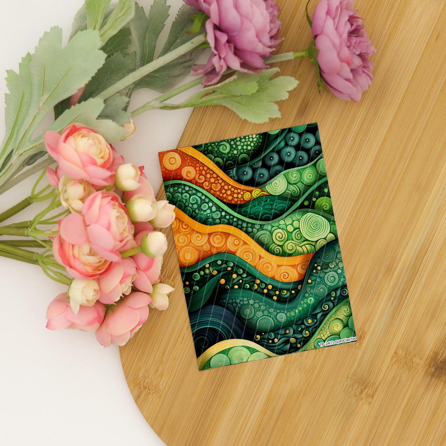 Transfer paper for polymer clay, Earthy Zentangle,water soluble transfer paper,Clay Transfers, Clay Transfer sheets, transfer paper for clay