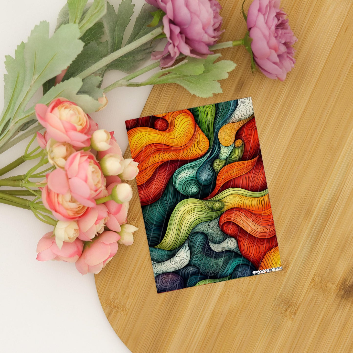 Colorful Zentangle Transfer Paper for Polymer Clay (4x5.5 inches)