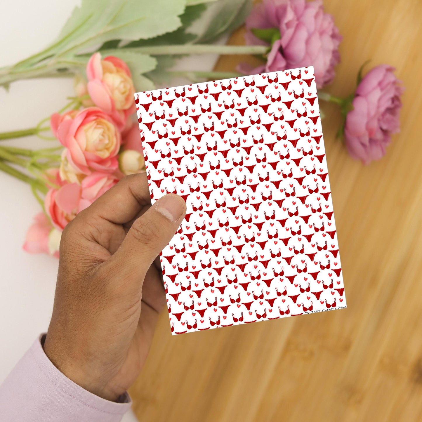 Romantic Polymer Clay Transfer Sheet, Clay Transfer Paper, Valentine Clay transfer, polymer clay image transfers, magic transfer paper