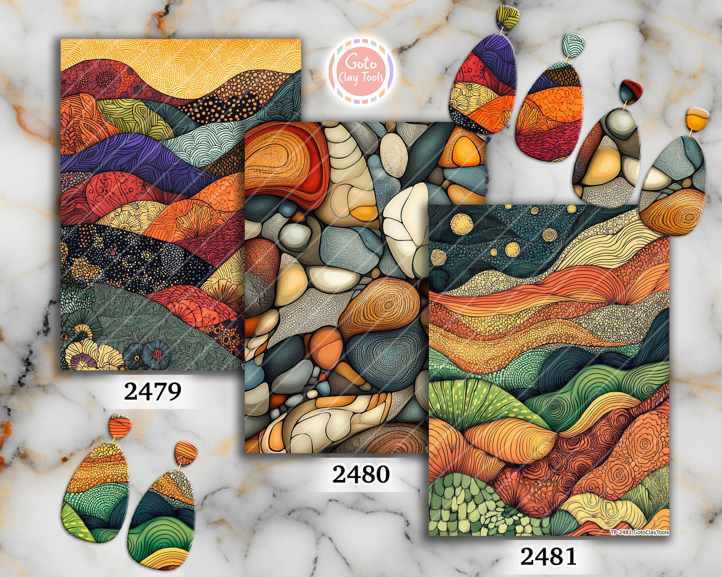 Transfer paper for polymer clay, Earthy Zentangle,water soluble transfer paper,Clay Transfers, Clay Transfer sheets, transfer paper for clay