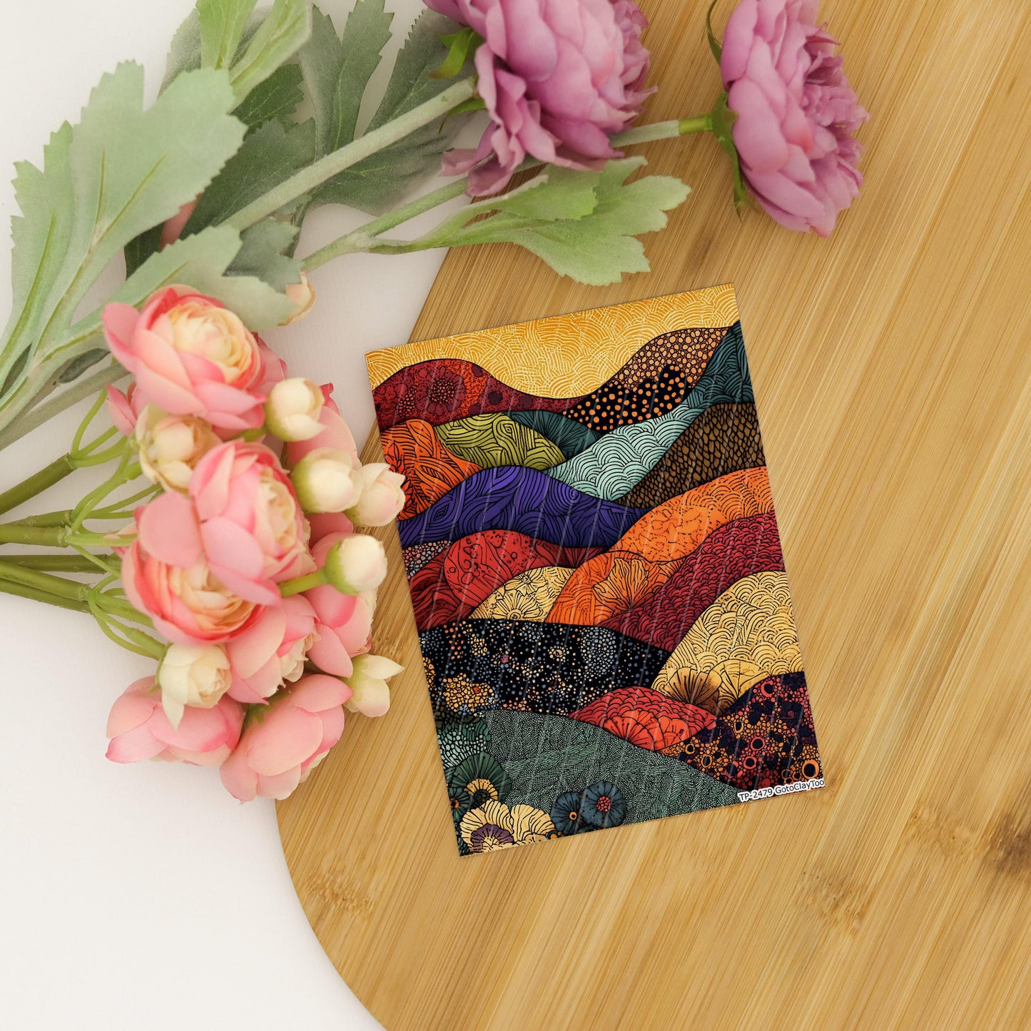 Transfer paper for polymer clay, Earthy Zentangle,water soluble transfer paper,Clay Transfers, Clay Transfer sheets, transfer paper for clay