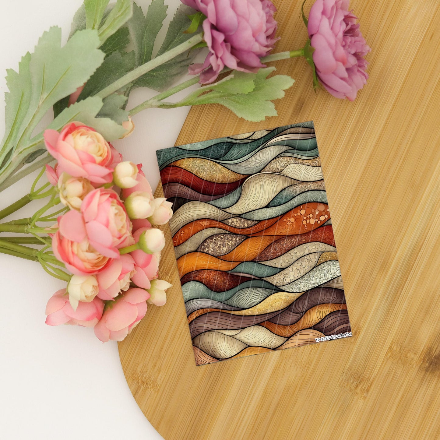 Earthy Zentangle Polymer Clay Transfer Paper: Water Soluble (4x5.5 inches)