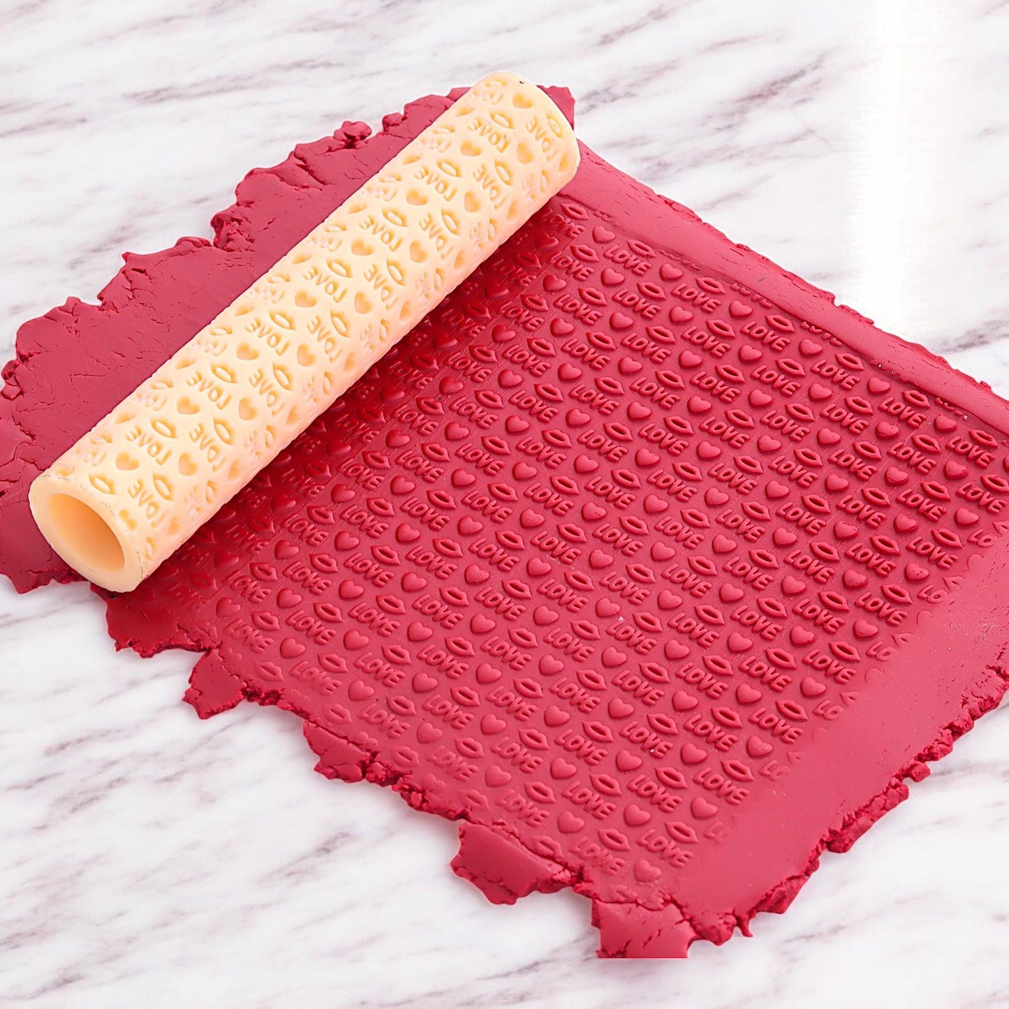 Heart Texture Roller, Polymer Clay Texture Roller, Clay Texture Roller, Texture Roller for Polymer Clay, Love Lips and Heart Roller #CCF1