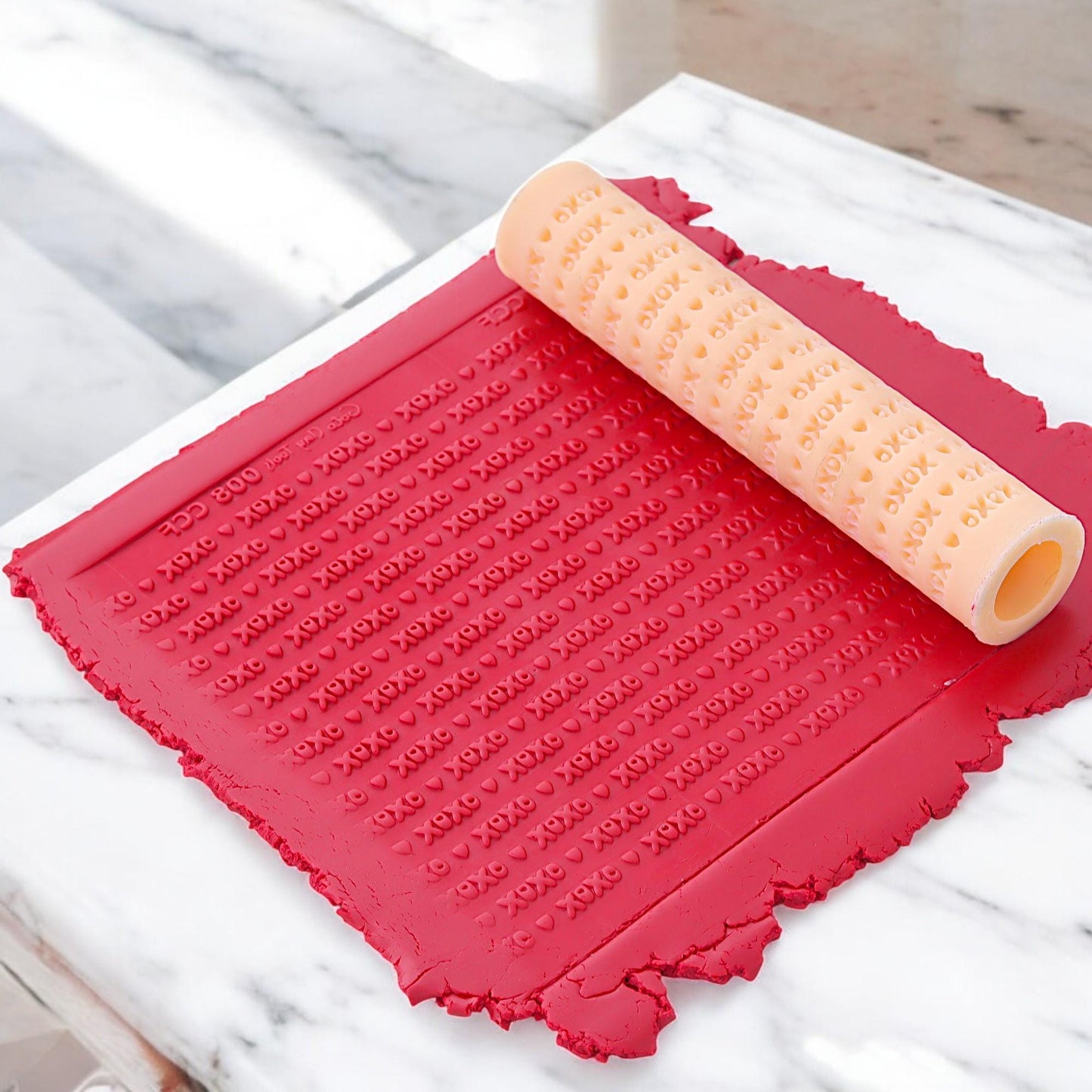 XOXO Heart Texture Roller: Polymer Clay Resin Tool #CCF8