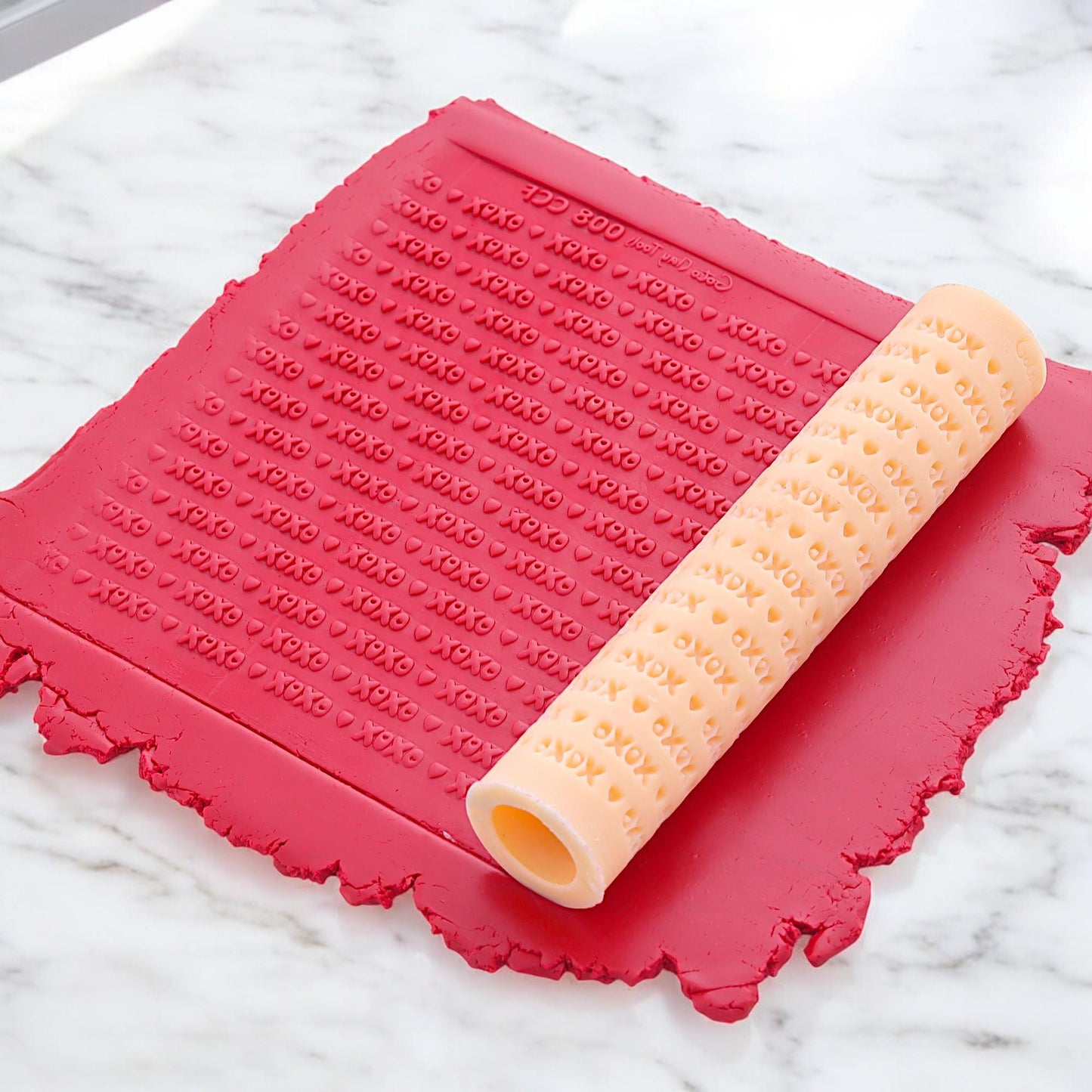 XOXO Heart Texture Roller: Polymer Clay Resin Tool #CCF8