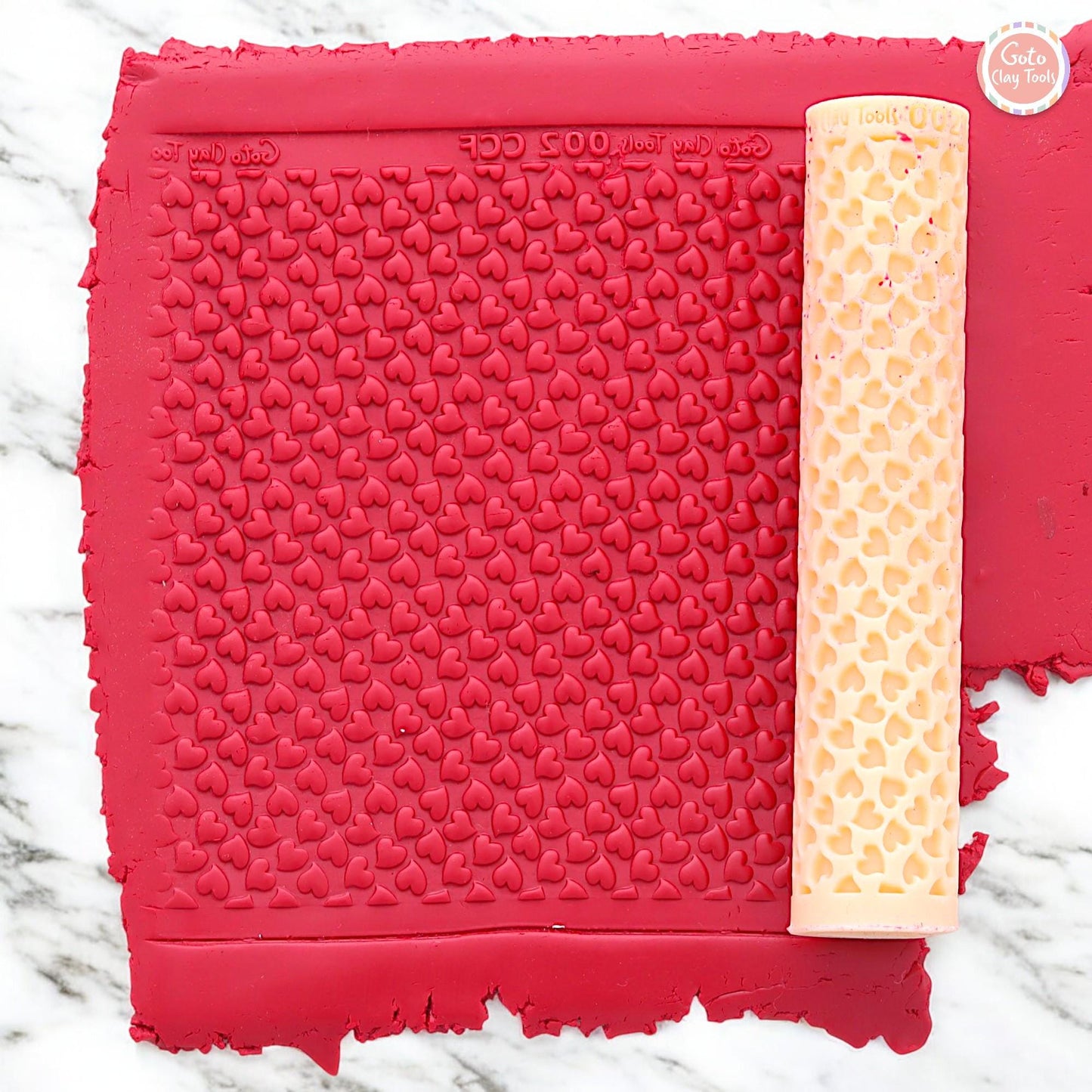 Heart Texture Roller: Polymer Clay Tool, Valentine's Day Design #CCF2