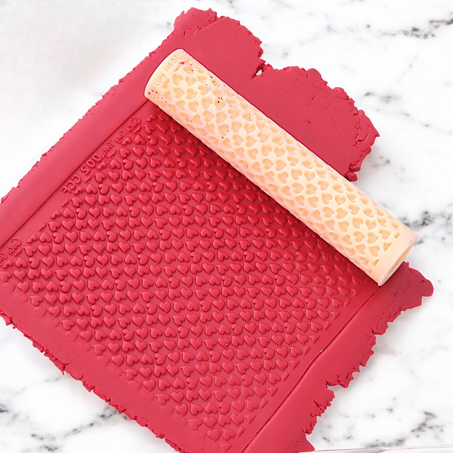 Heart Texture Roller: Polymer Clay Tool, Valentine's Day Design #CCF2