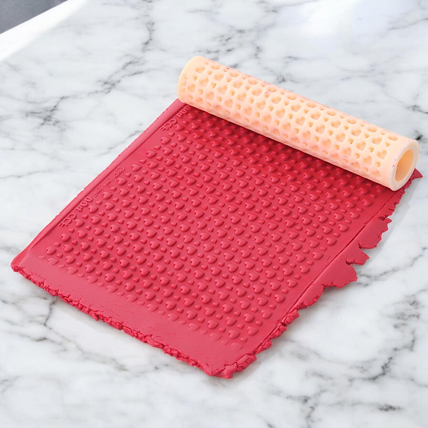 Heart Texture Roller, Polymer Clay Texture Roller, Clay Texture Roller, Texture Roller for Polymer Clay, Valentine Texture Roller #CCF4