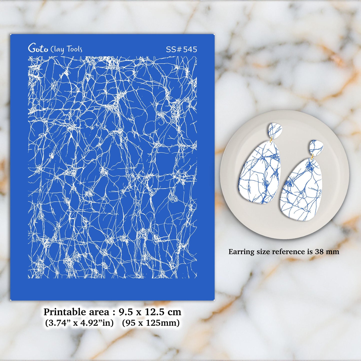 Crackle Silkscreen for Polymer Clay Earrings: Stencil for Jewelry Making. SS#545