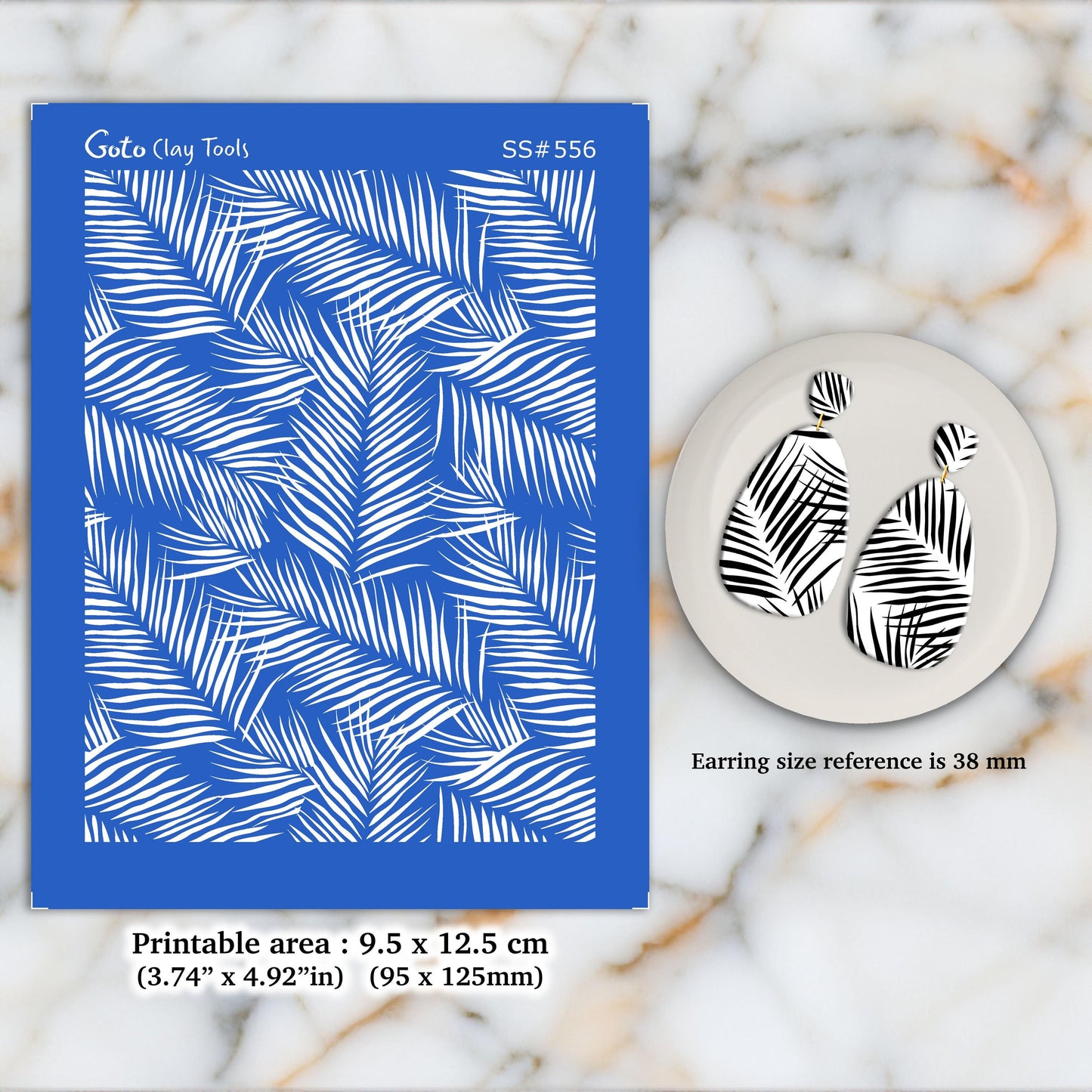 Palm Leaves Silkscreen for Polymer Clay Earring making, Clay Stencils, Clay Earring Silkscreen, Polymer Clay Supplies SS#556