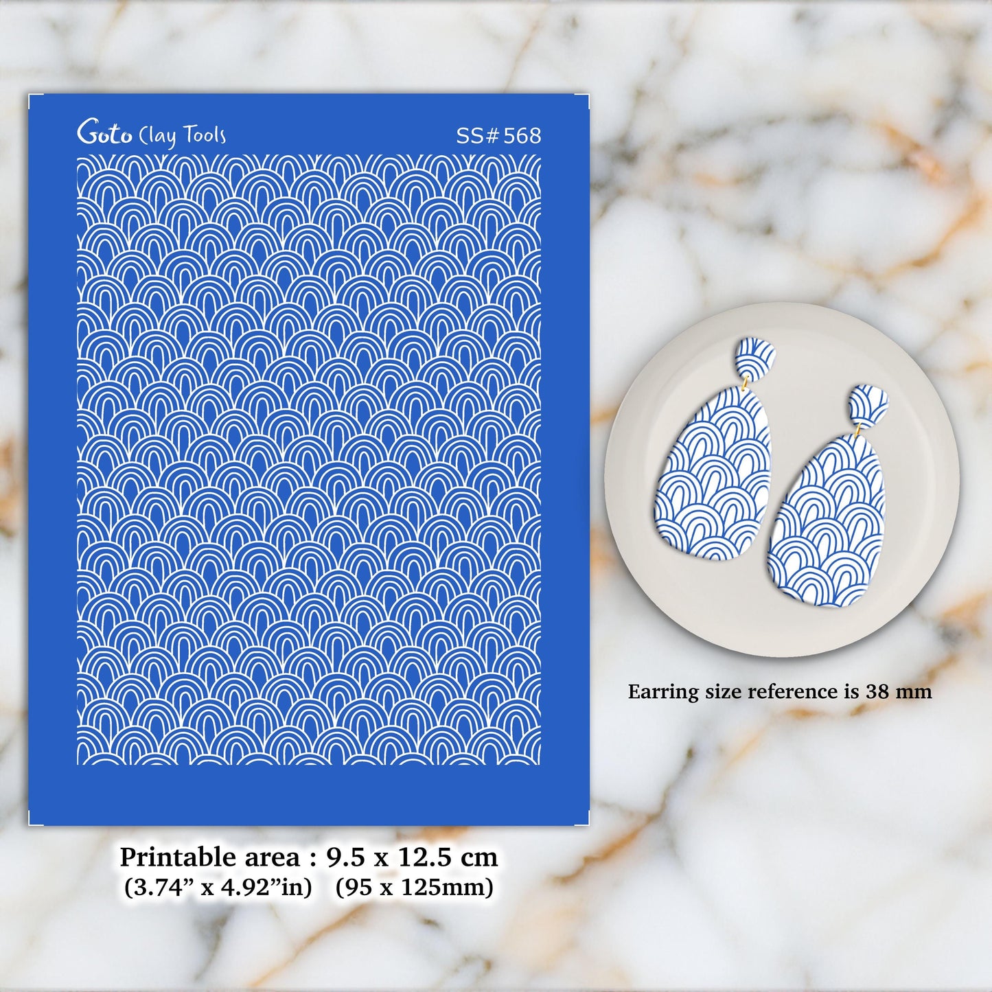 Boho Arch Silkscreen for Polymer Clay Earrings: Jewelry Making Stencil SS#568