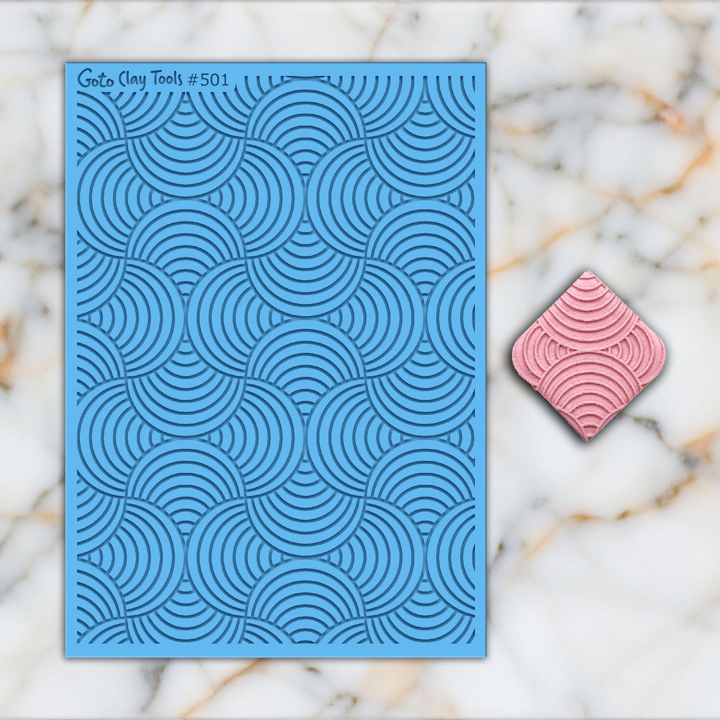 Overlapping Circles Texture mat for polymer clay, Polymer Clay Rubber Texture mat, Texture Tile mats, Rubber Texture Sheet #501