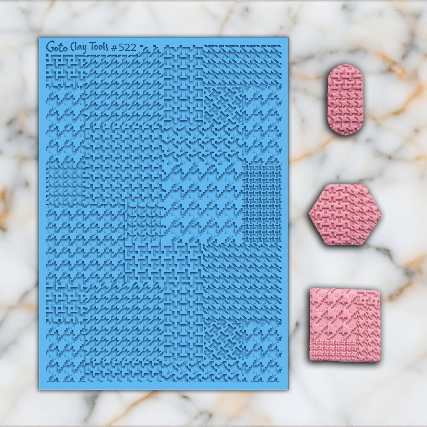 Hounds tooth Texture mat for polymer clay, Polymer Clay Rubber Texture mat, Texture Tile mats, Rubber Texture Sheet #522