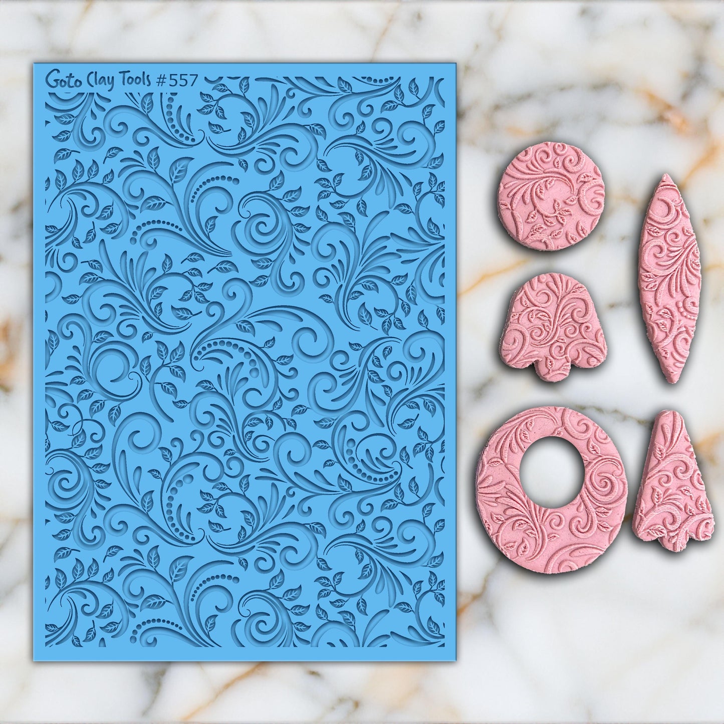 Ornamental Rubber Texture Mat for Polymer Clay Jewelry (#557)