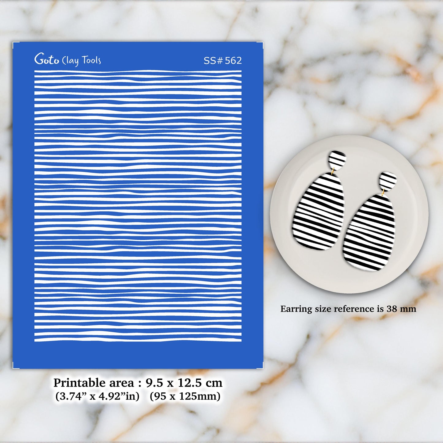 Weave Lines Silkscreen for Polymer Clay Earrings: Clay Stencil (3.74" x 4.92") SS#562