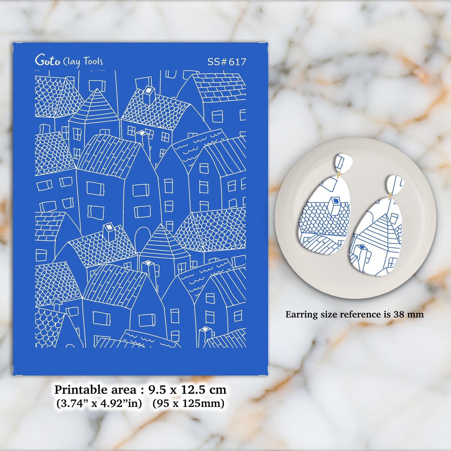 Building Silkscreen for Polymer Clay Earrings: Clay Stencil (3.74x4.92" Printable Area) SS#617