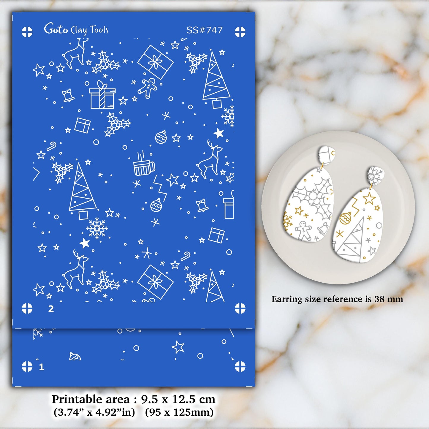 Silkscreen for Polymer Clay Earrings: Clay Stencil, Jewelry Making SS#747