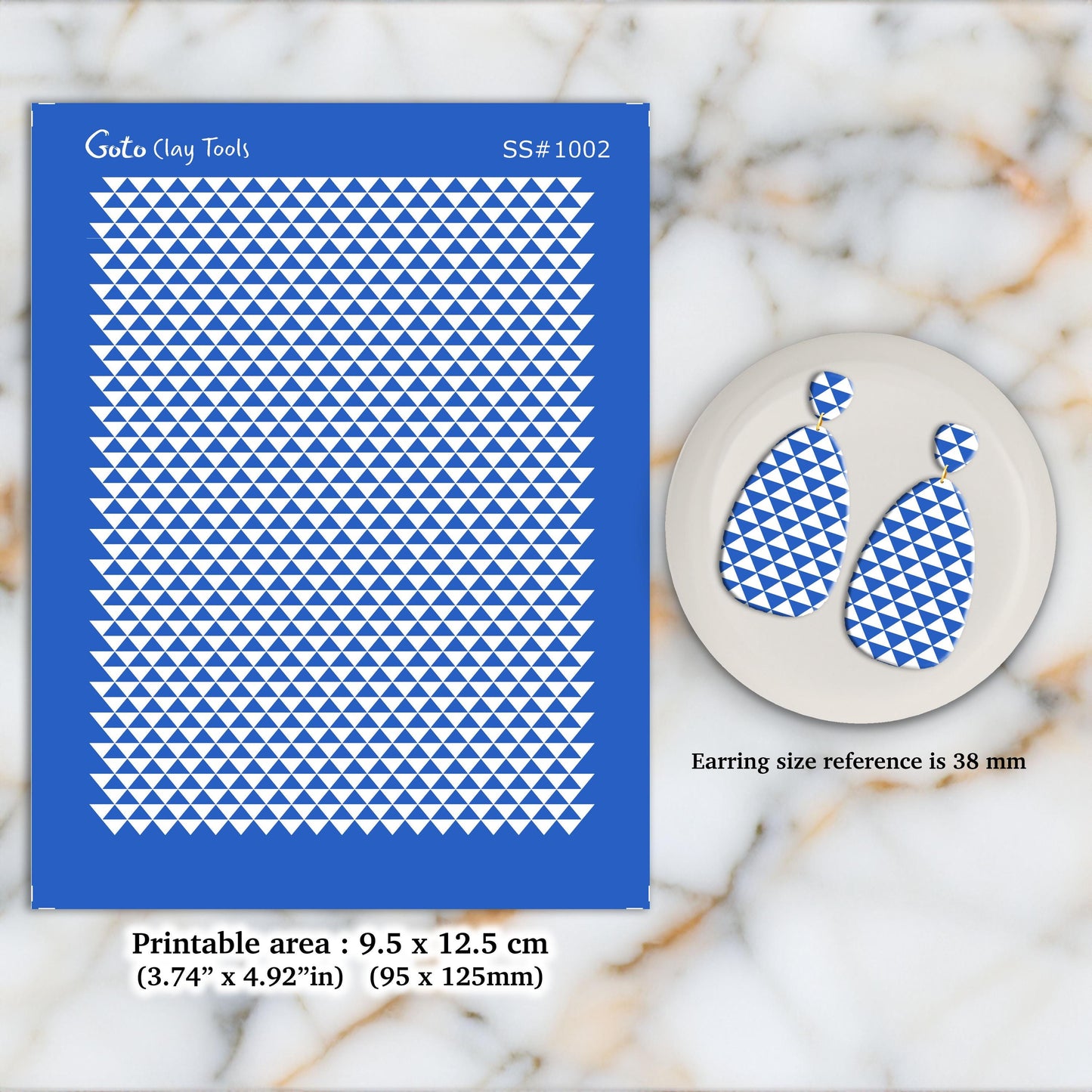 Triangle Pattern Silkscreen for Polymer Clay Earrings: Stencil SS#1002