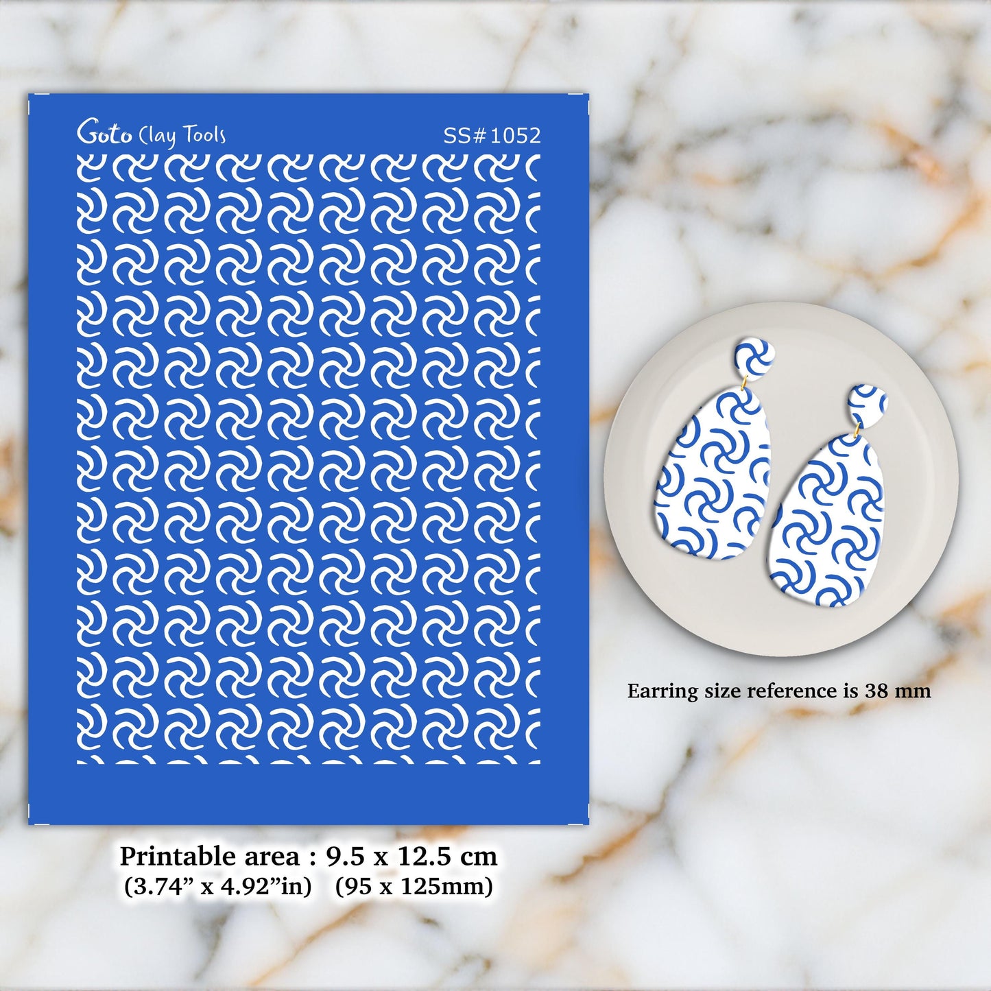 African Style Silkscreen for Polymer Clay Earrings: Clay Stencil (9.5x12.5cm) SS#1052
