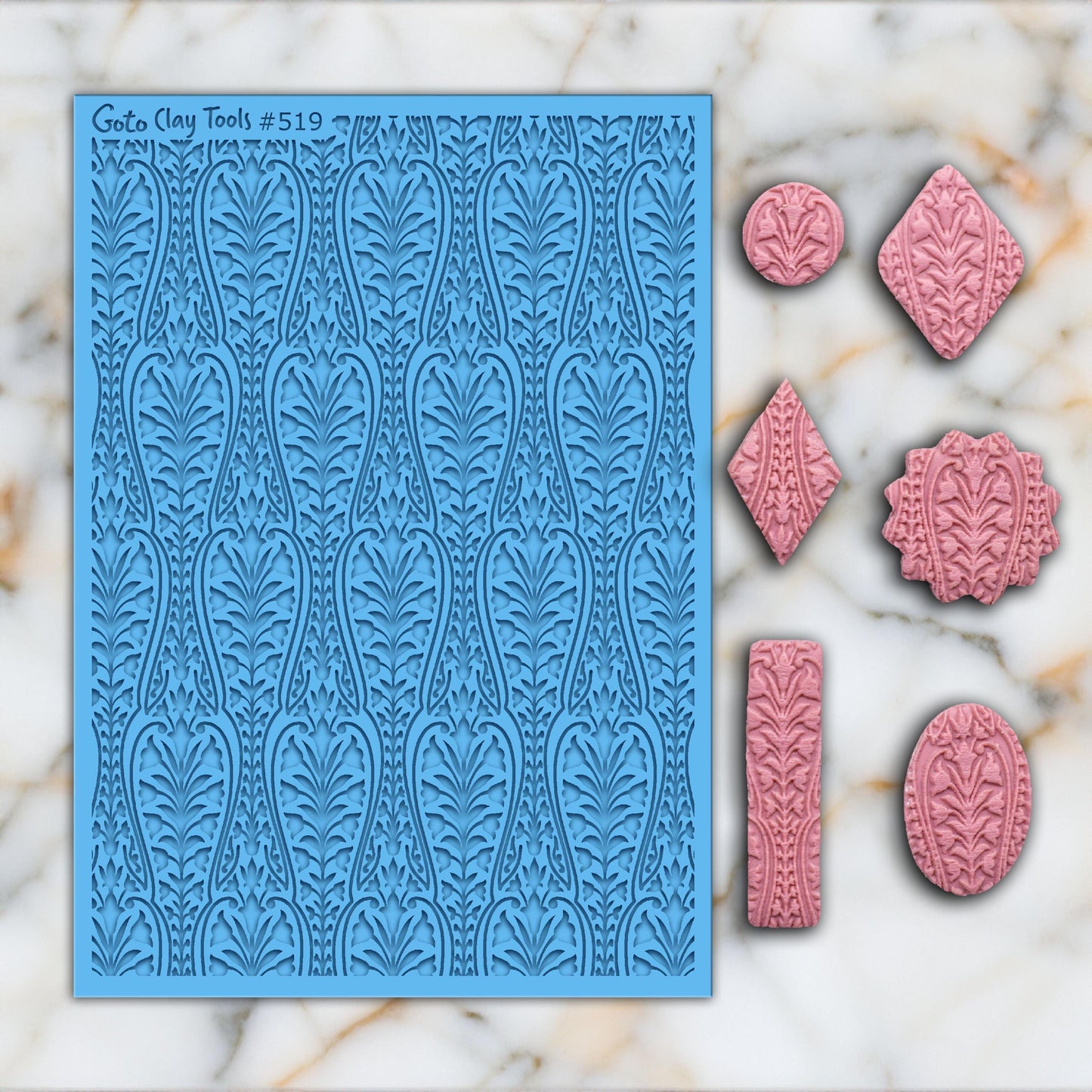 Ornamental texture mat for polymer clay, Polymer Clay Rubber Texture mat, Texture Tile mats, Rubber Texture Sheet #519
