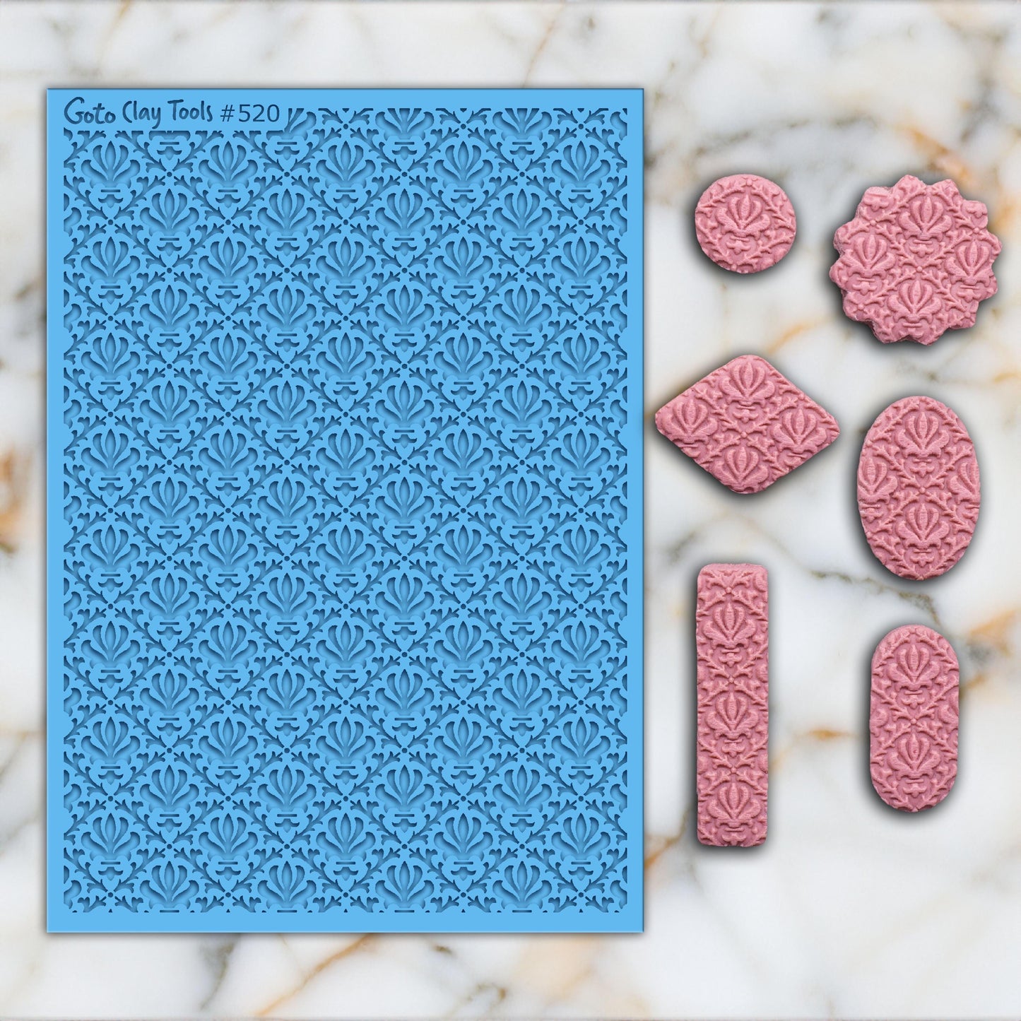 Ornamental Rubber Texture Mat for Polymer Clay Jewelry (#520)