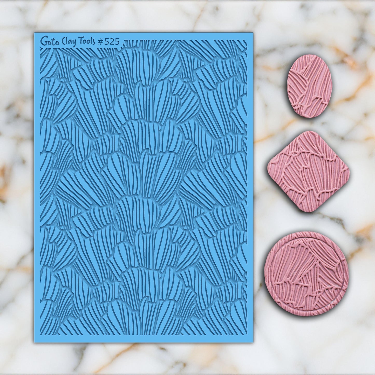 Frills Texture mat for polymer clay, Polymer Clay Rubber Texture mat, Texture Tile mats, Rubber Texture Sheet #525