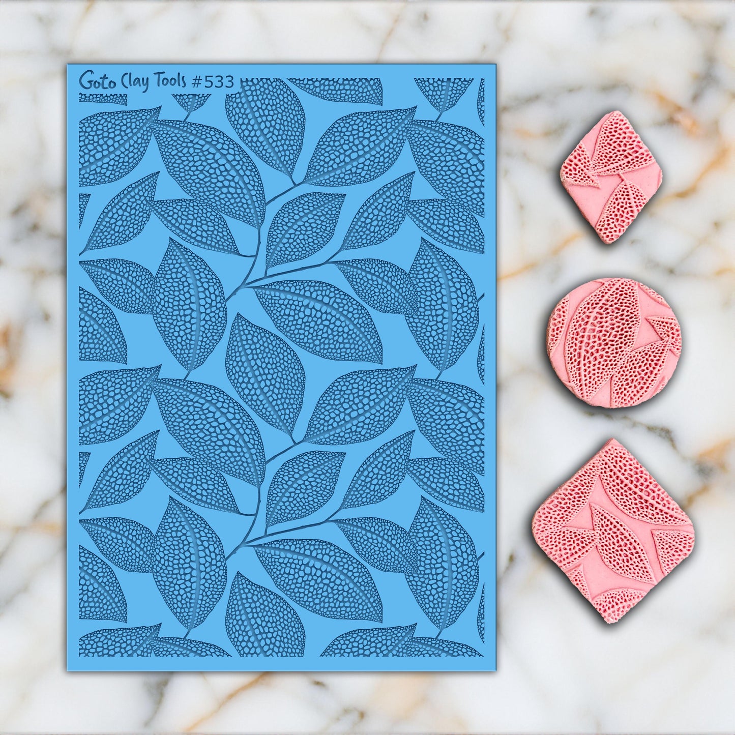 Dotted Leaves Texture mat for polymer clay, Polymer Clay Rubber Texture mat, Texture Tile mats, Rubber Texture Sheet #533
