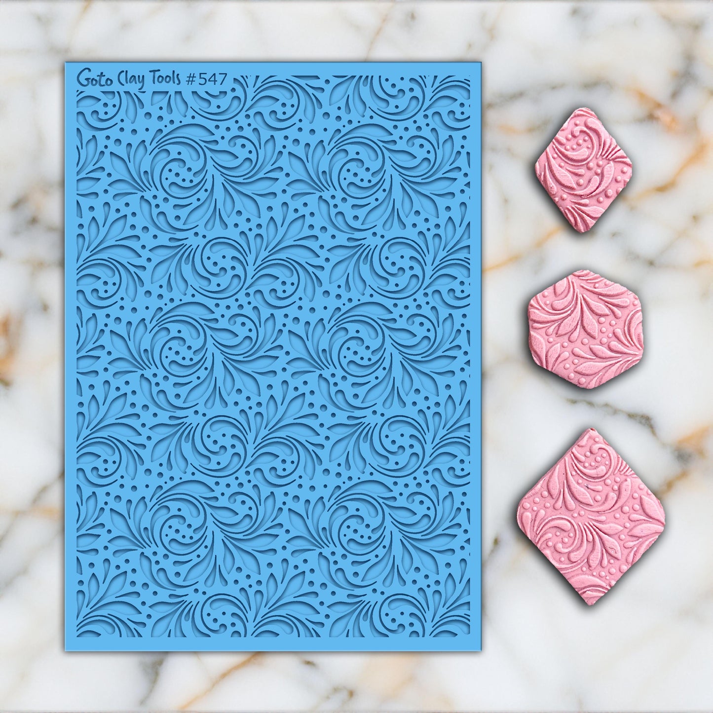 Ornamental texture mat for polymer clay, Polymer Clay Rubber Texture mat, Texture Tile mats, Rubber Texture Sheet #547