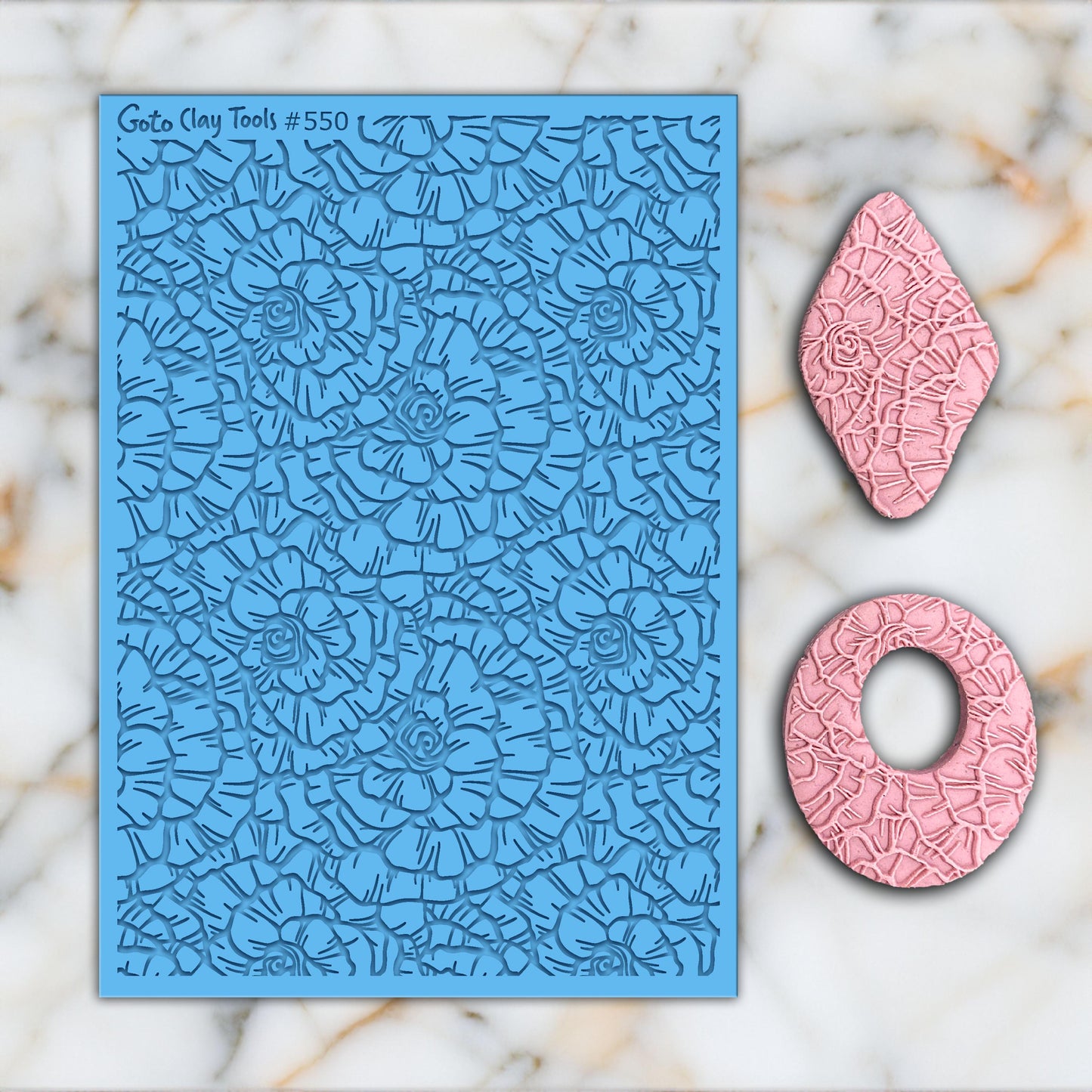 Rose Rubber Texture Mat for Polymer Clay Jewelry (#550)
