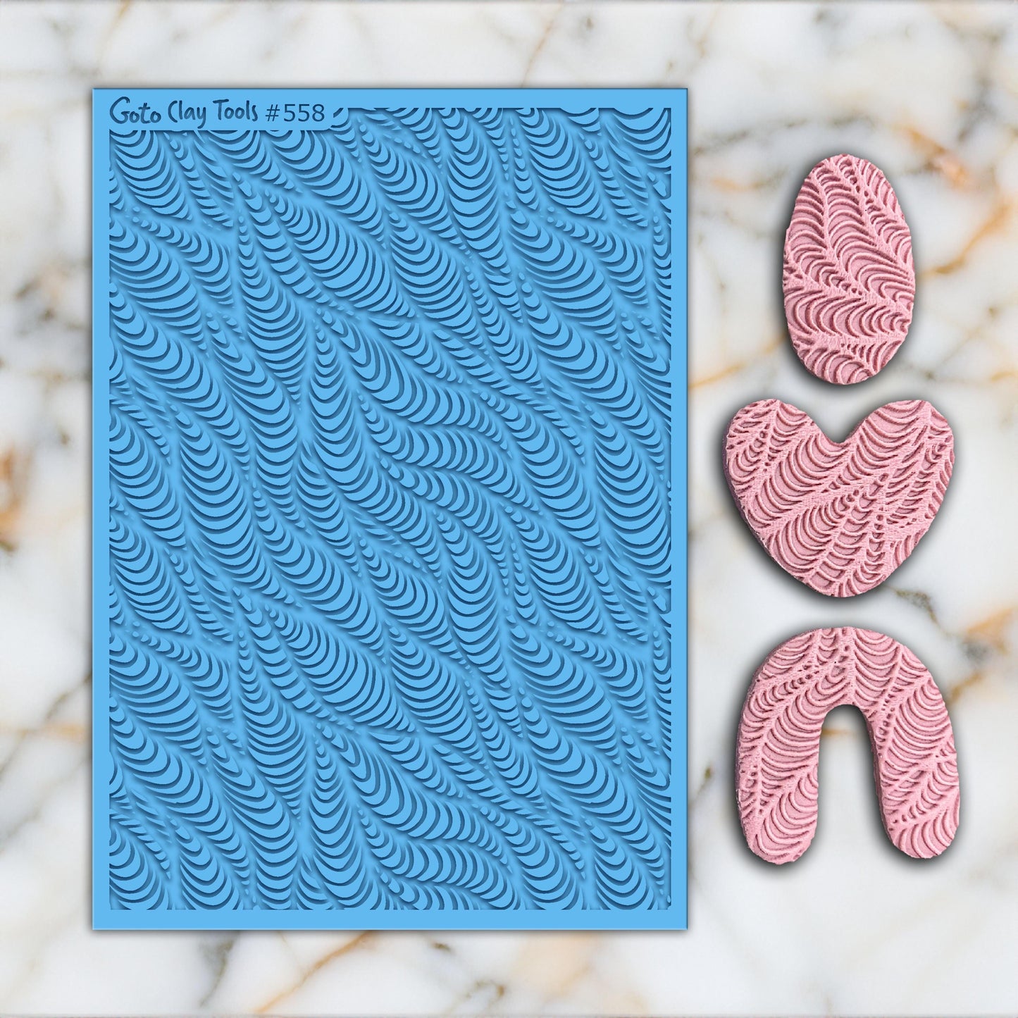 Waves Texture mat for polymer clay, Polymer Clay Rubber Texture mat, Texture Tile mats, Rubber Texture Sheet #558