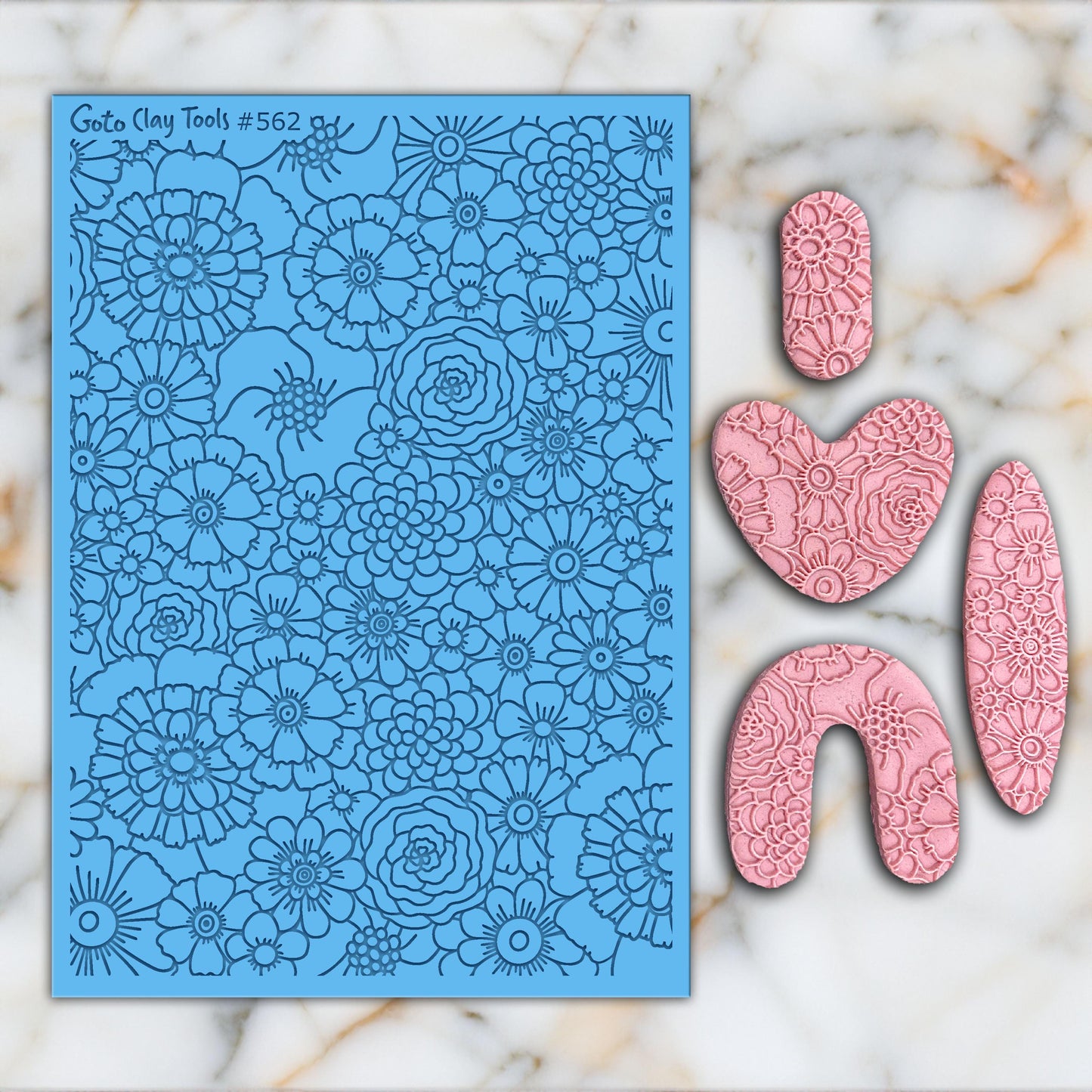 Floral Texture mat for polymer clay, Polymer Clay Rubber Texture mat, Texture Tile mats, Rubber Texture Sheet #562