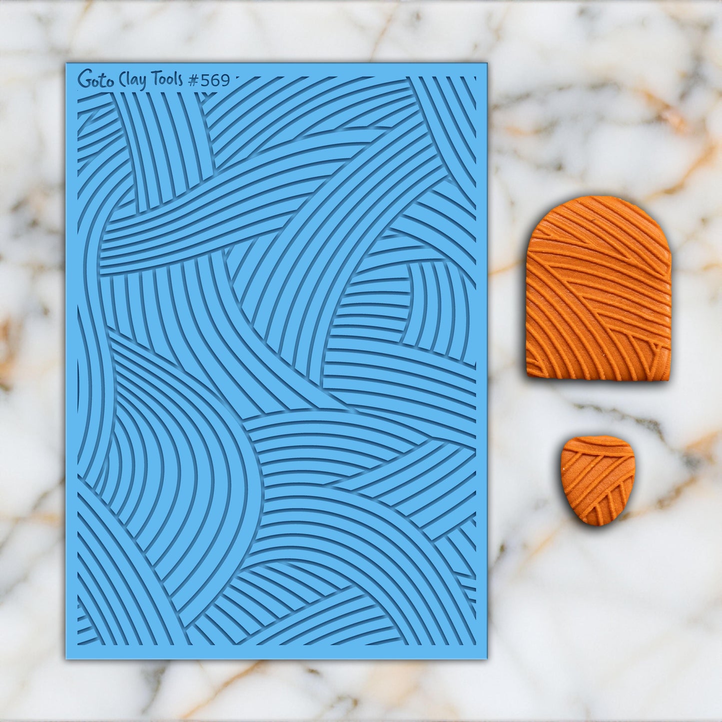 Curve Contours Rubber Texture Mat for Polymer Clay (#569)