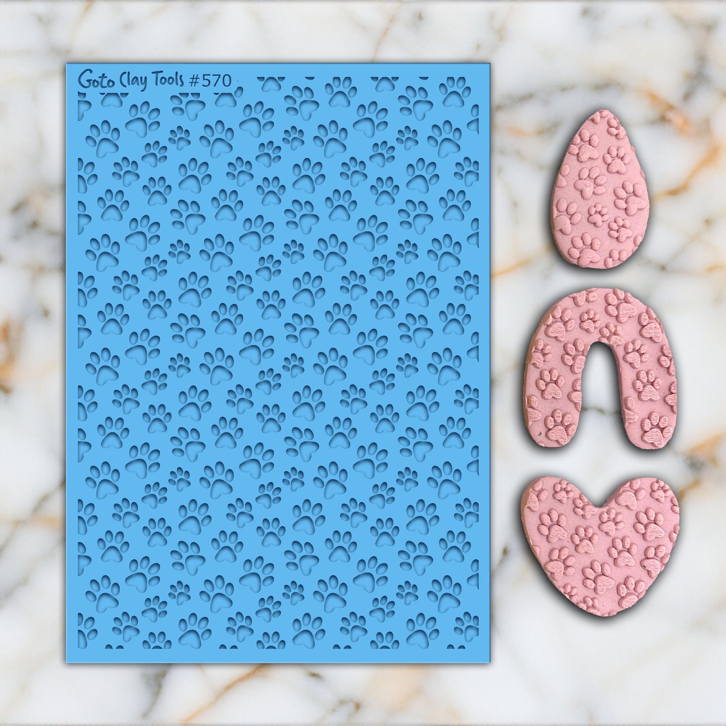 Dog Paws Rubber Texture Mat for Polymer Clay Jewelry (#570)