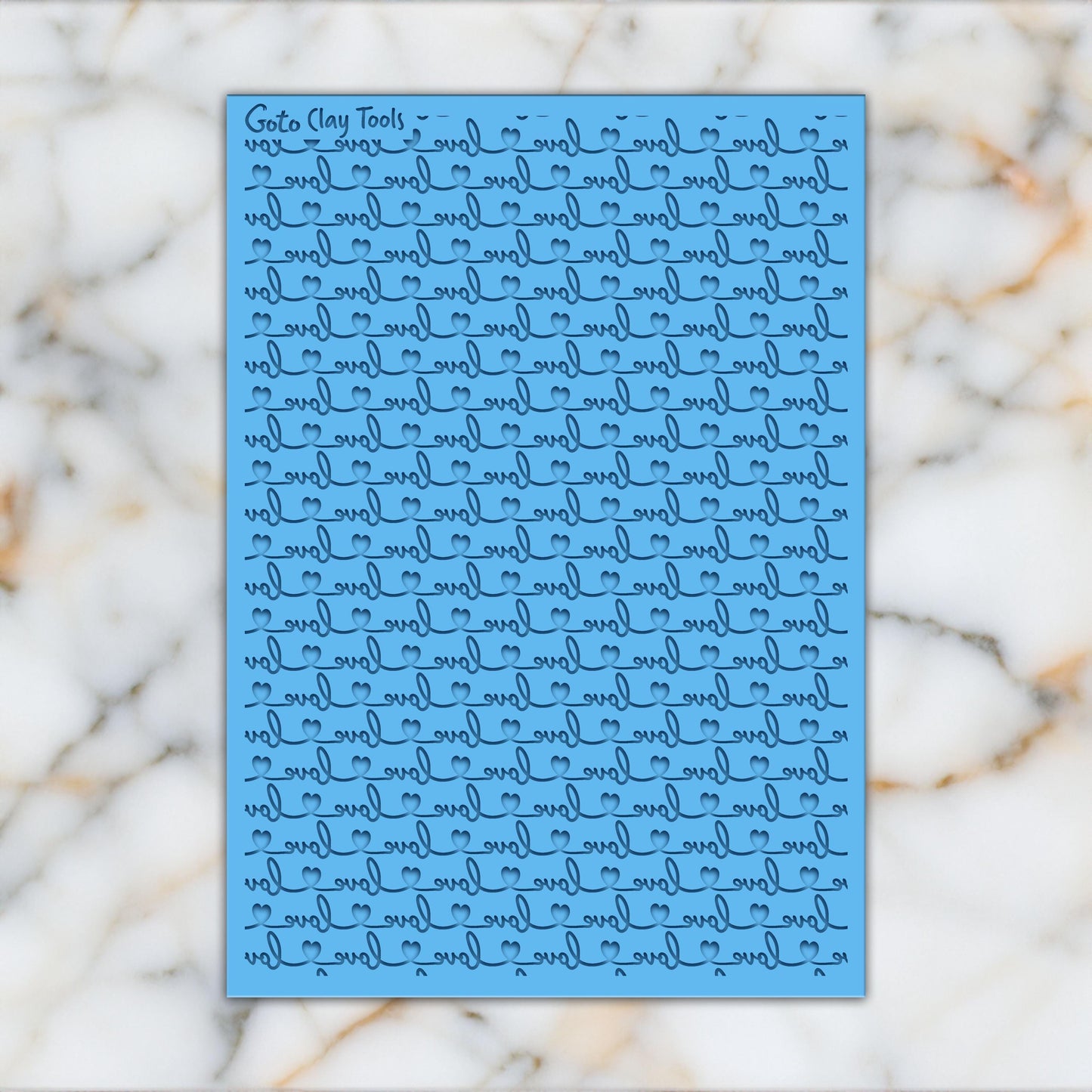 Valentine LOVE string Texture mat for polymer clay, Polymer Clay Rubber Texture mat, Texture Tile mats, Fimo, Sculpey, Cernit