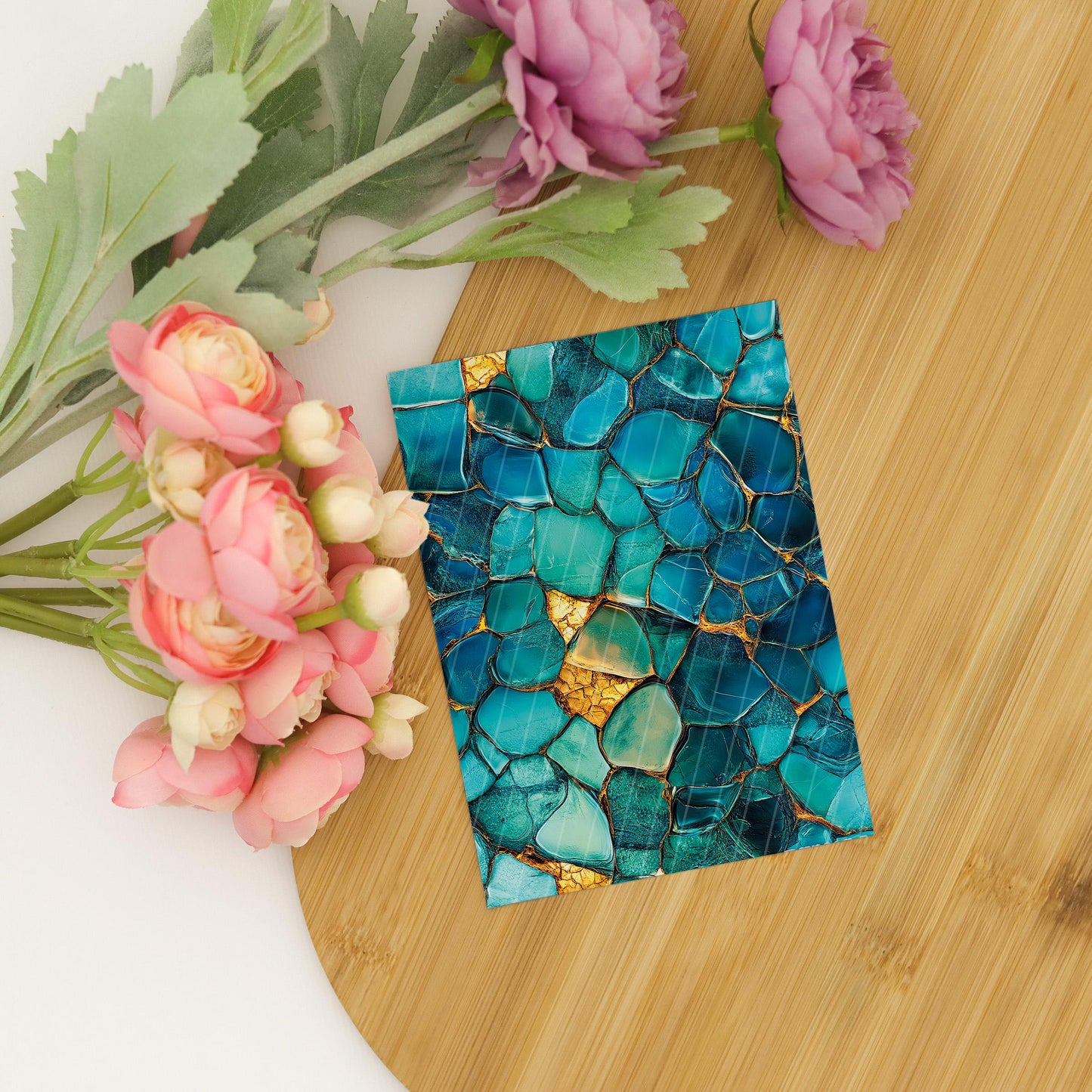 Polymer Clay Transfer Paper: Green Stained Glass, Water Soluble (4x5.5 inches)