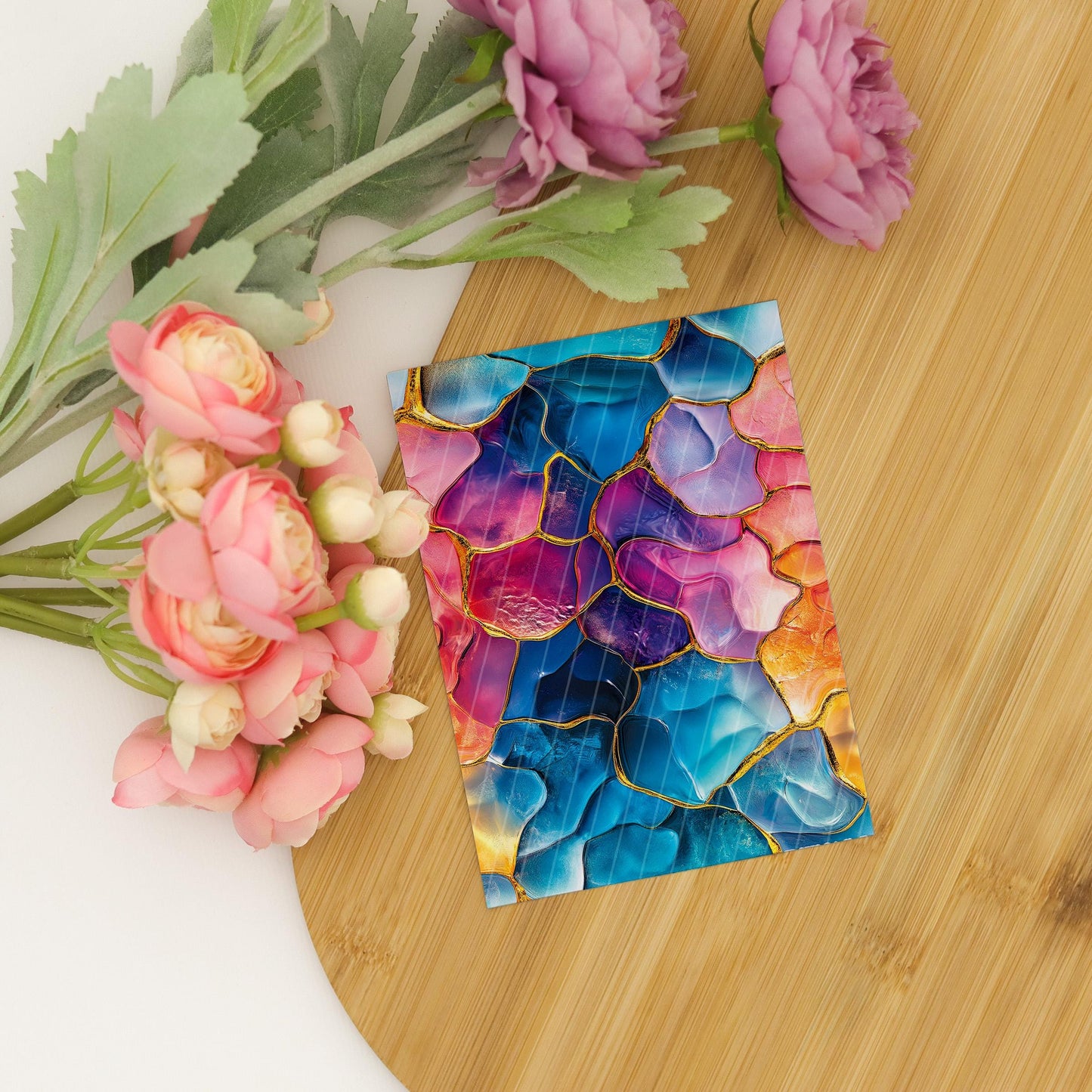 Transfer paper for polymer clay, Blue and Pink Stained Glass, Clay water soluble transfer paper, Clay Transfers, Clay Transfer sheets
