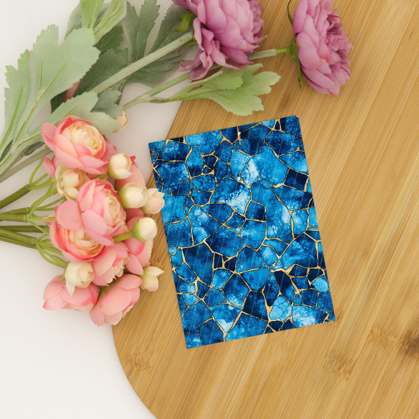 Transfer paper for polymer clay, Blue Batik Marble, Clay water soluble transfer paper, Clay Transfers, Clay Transfer sheets
