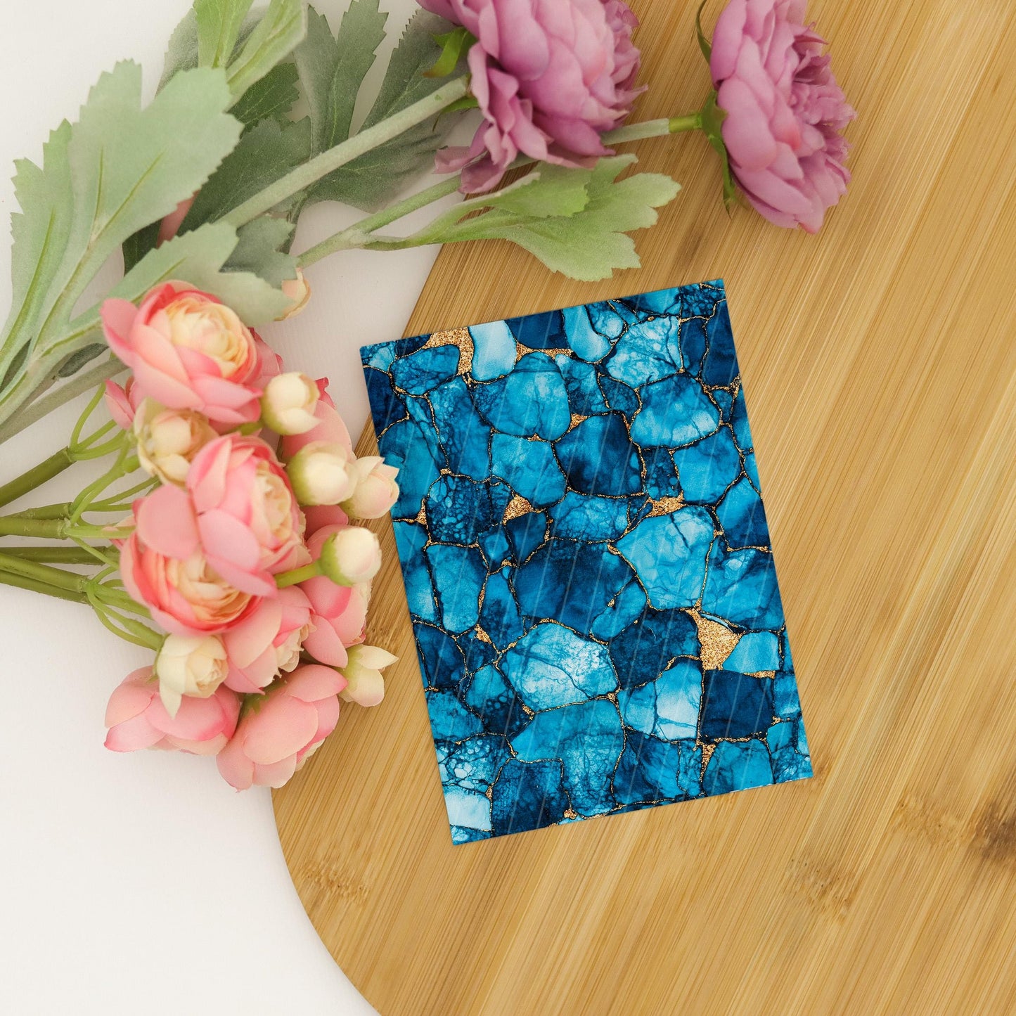 Transfer paper for polymer clay, Blue Batik Marble, Clay water soluble transfer paper, Clay Transfers, Clay Transfer sheets