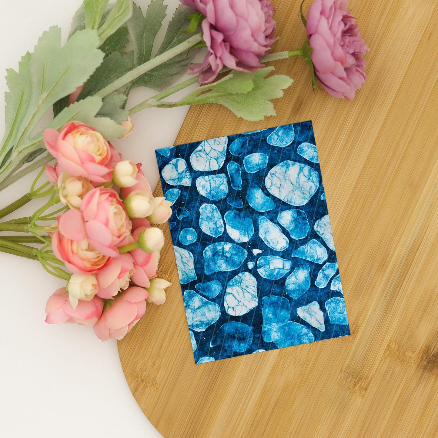 Transfer paper for polymer clay, Blue Batik Marble, Clay water soluble transfer paper, Clay Transfers, Clay Transfer sheets