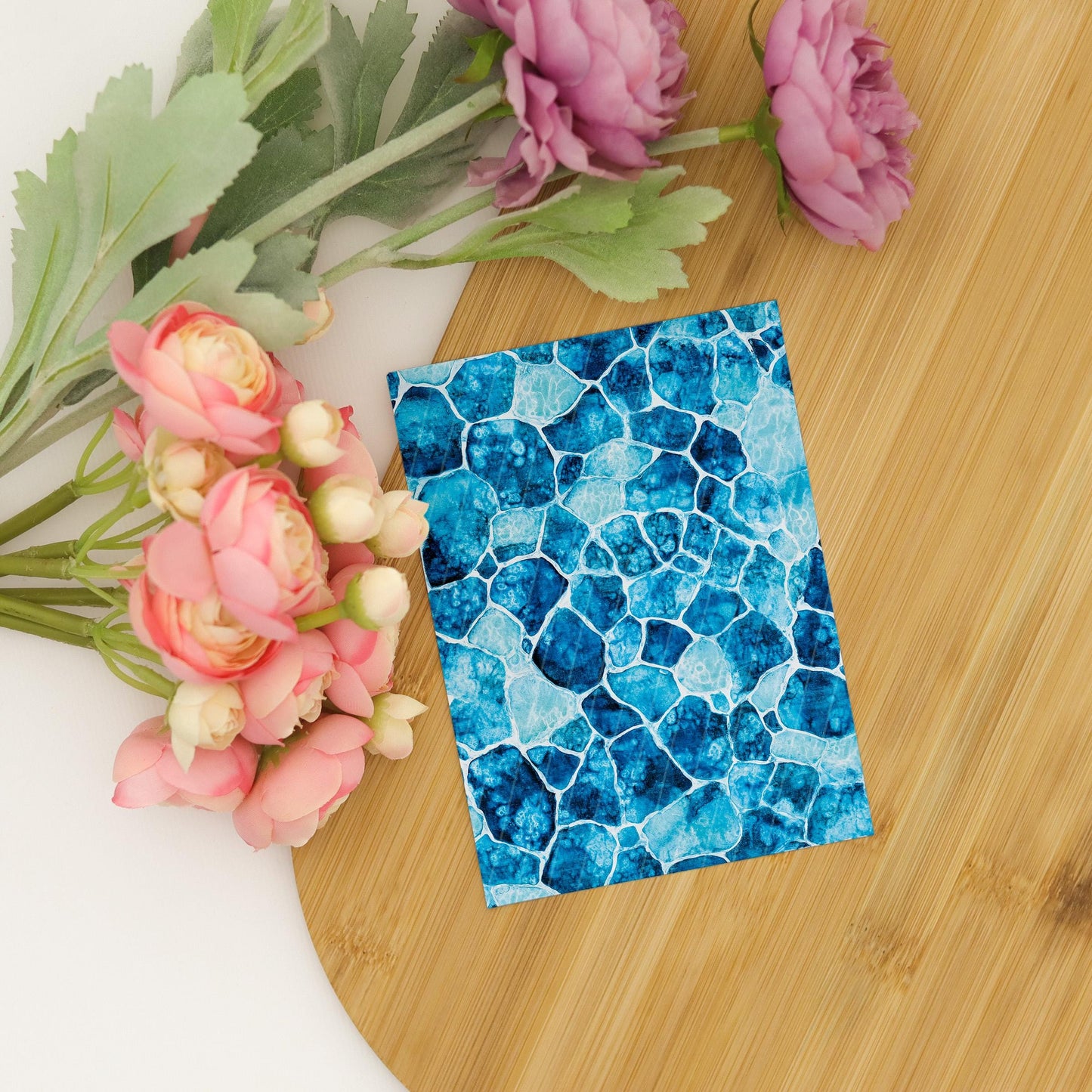Transfer paper for polymer clay, Blue Batik Marble, Clay water soluble transfer paper, Clay Transfers, Clay Transfer sheets