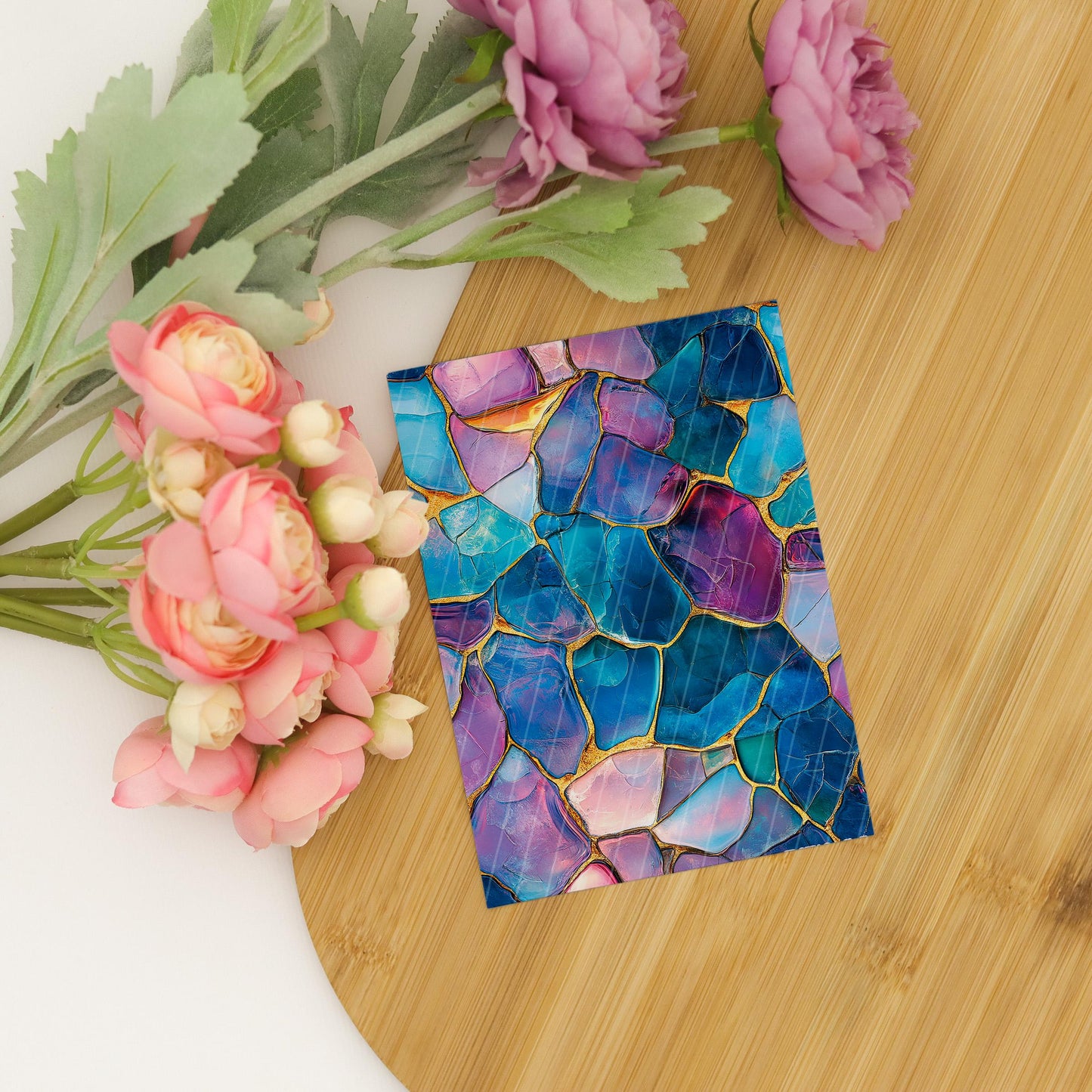 Transfer paper for polymer clay, Blue and Pink Stained Glass, Clay water soluble transfer paper, Clay Transfers, Clay Transfer sheets