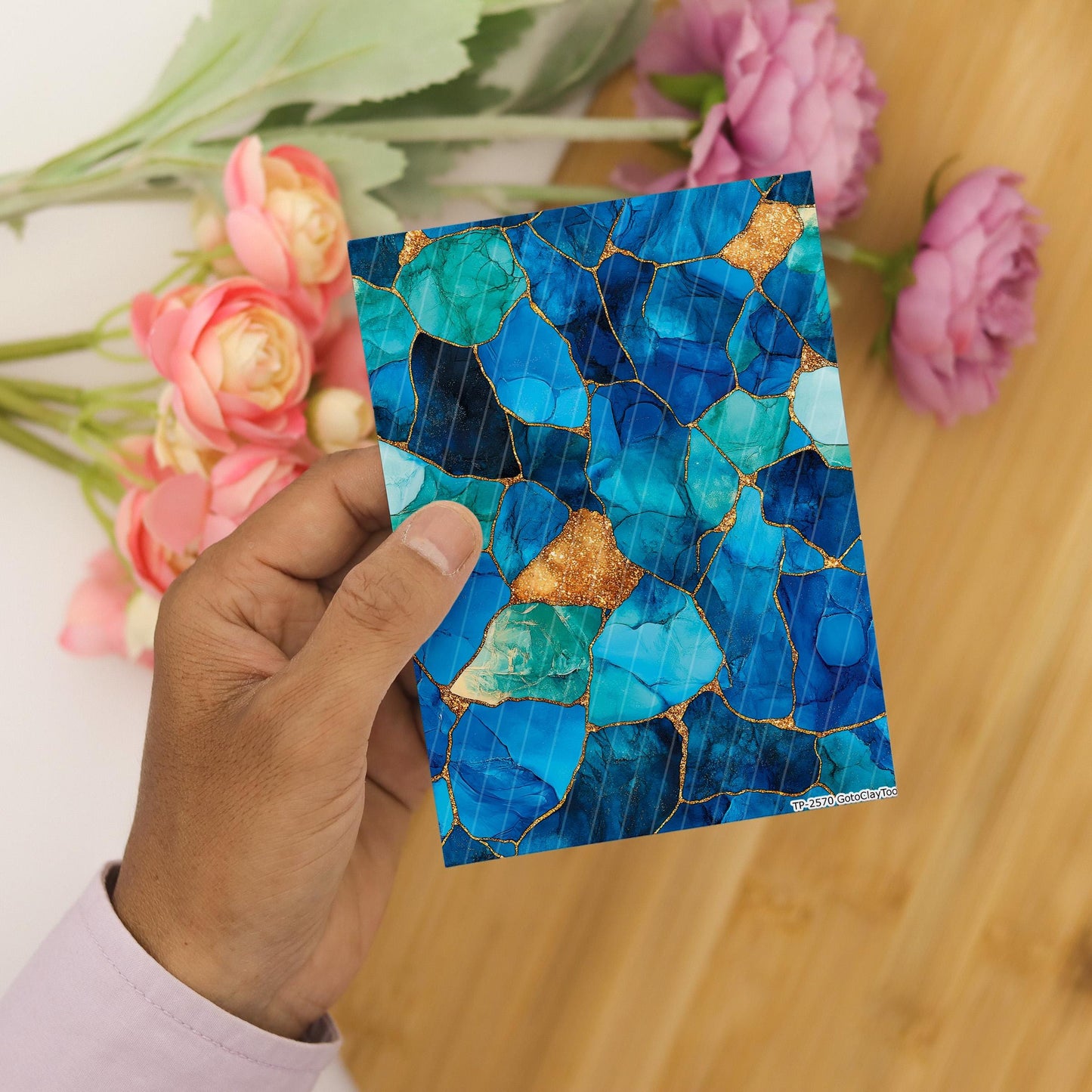 Transfer paper for polymer clay, Colorful Stones, Clay water soluble transfer paper, Clay Transfers, Clay Transfer sheets